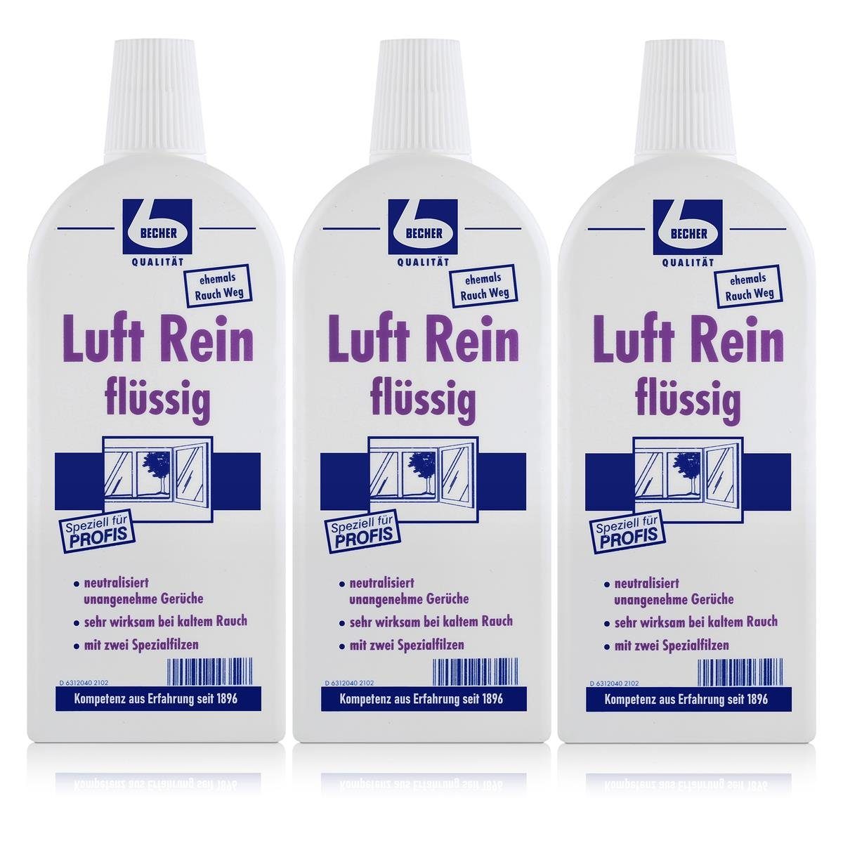 Dr. Becher Raumduft 3x Dr. Becher Luft Rein 500 ml - neutralisiert unangenehme Gerüche