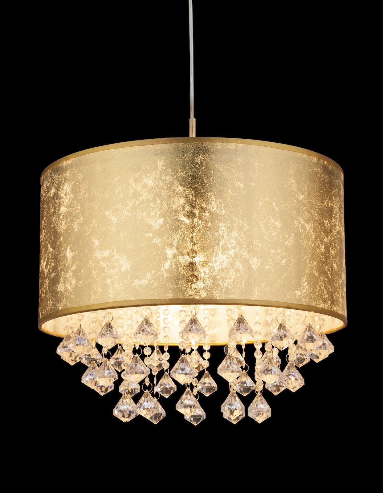 bmf-versand Hängeleuchte Hängeleuchte Esszimmer LED Pendelleuchte Wohnzimmer Hängelampe Gold, rund, modern, Acrylkristalle, Kristalle, ohne Leuchtmittel, Warmweiß, Pendellampe