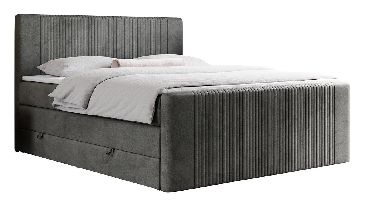 MKS MÖBEL Boxspringbett KING DOREN, und zwei einer Multipocket-Matratze mit Bettkästen