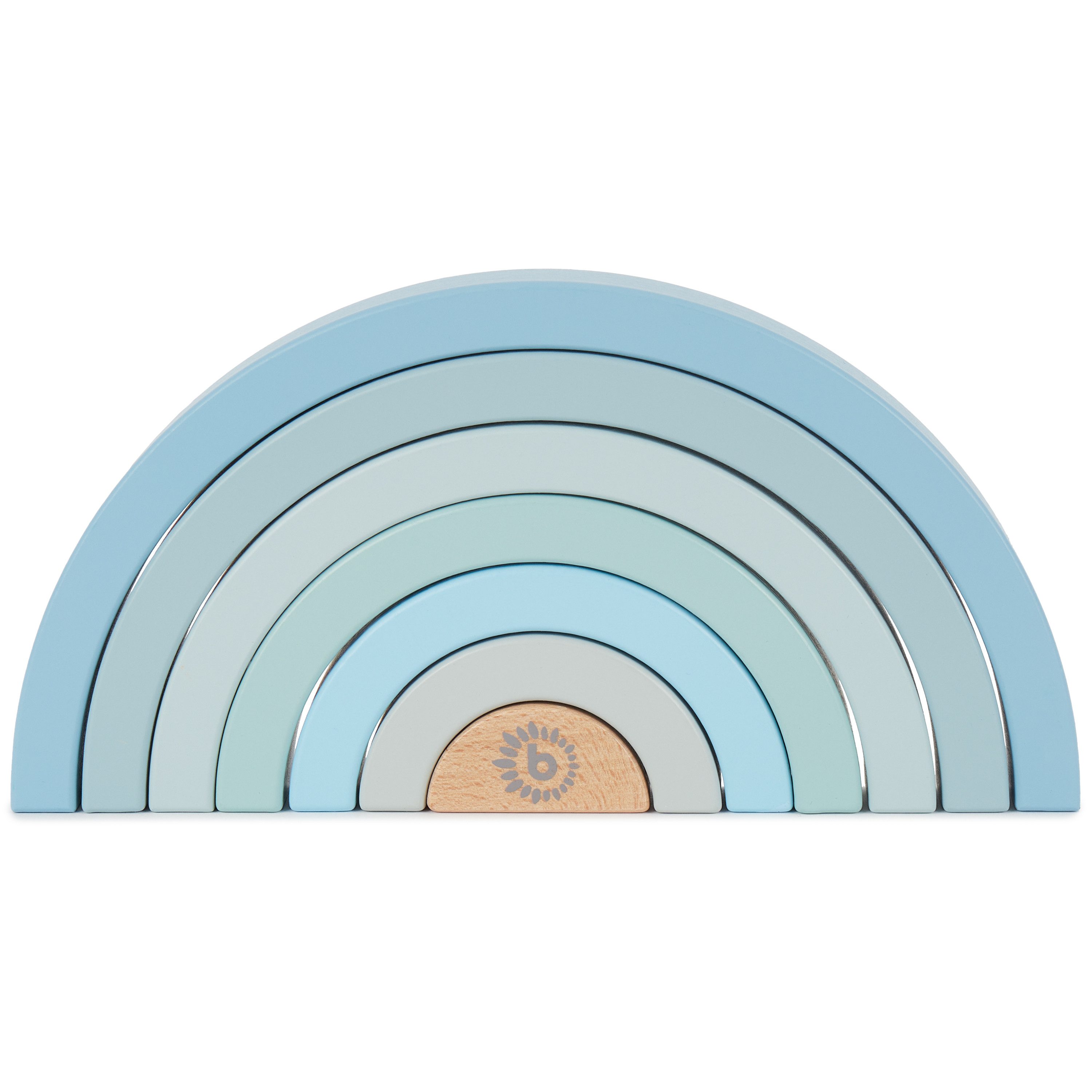 BIECO Stapelspielzeug Bieco Holz Regenbogen Baby blau - Steckspiel Holz