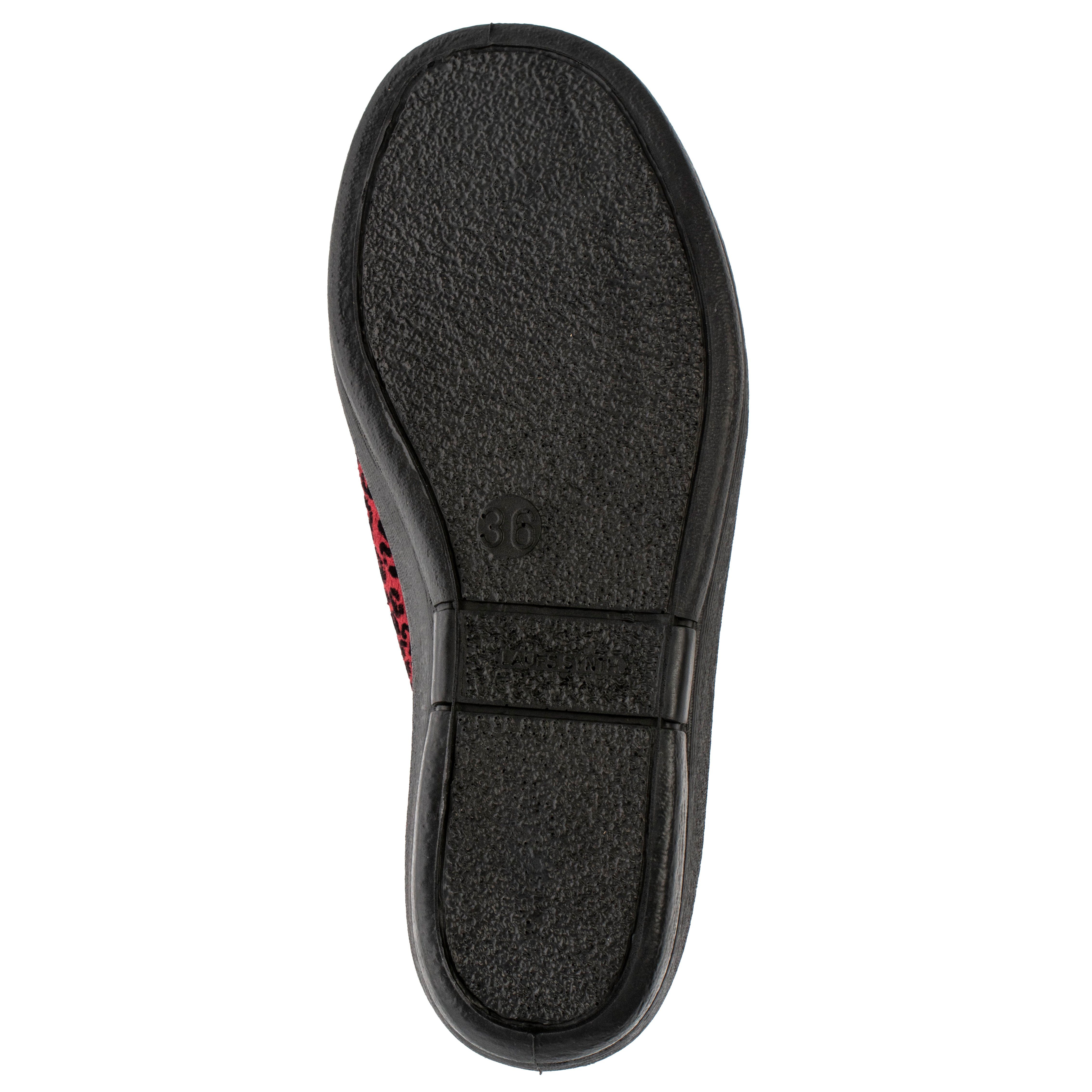 Fischer-Markenschuh Dora Hausschuh Leoprint, Weite H, Frotteefutter, Zum Schlupfen