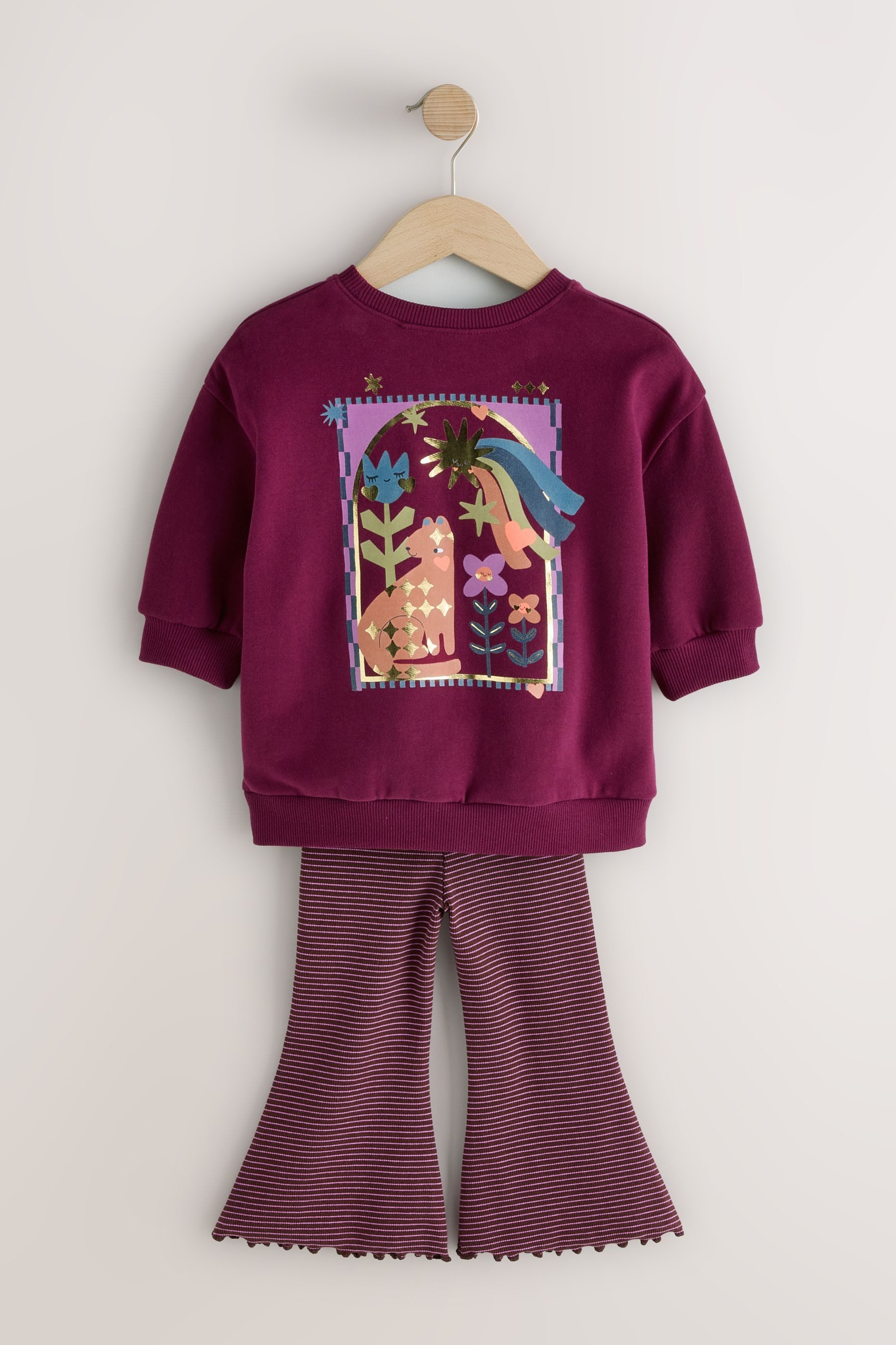 Next Top & Leggings Sweatshirt und ausgestellte Leggings im Set (2-tlg) – Bild 2 von 5