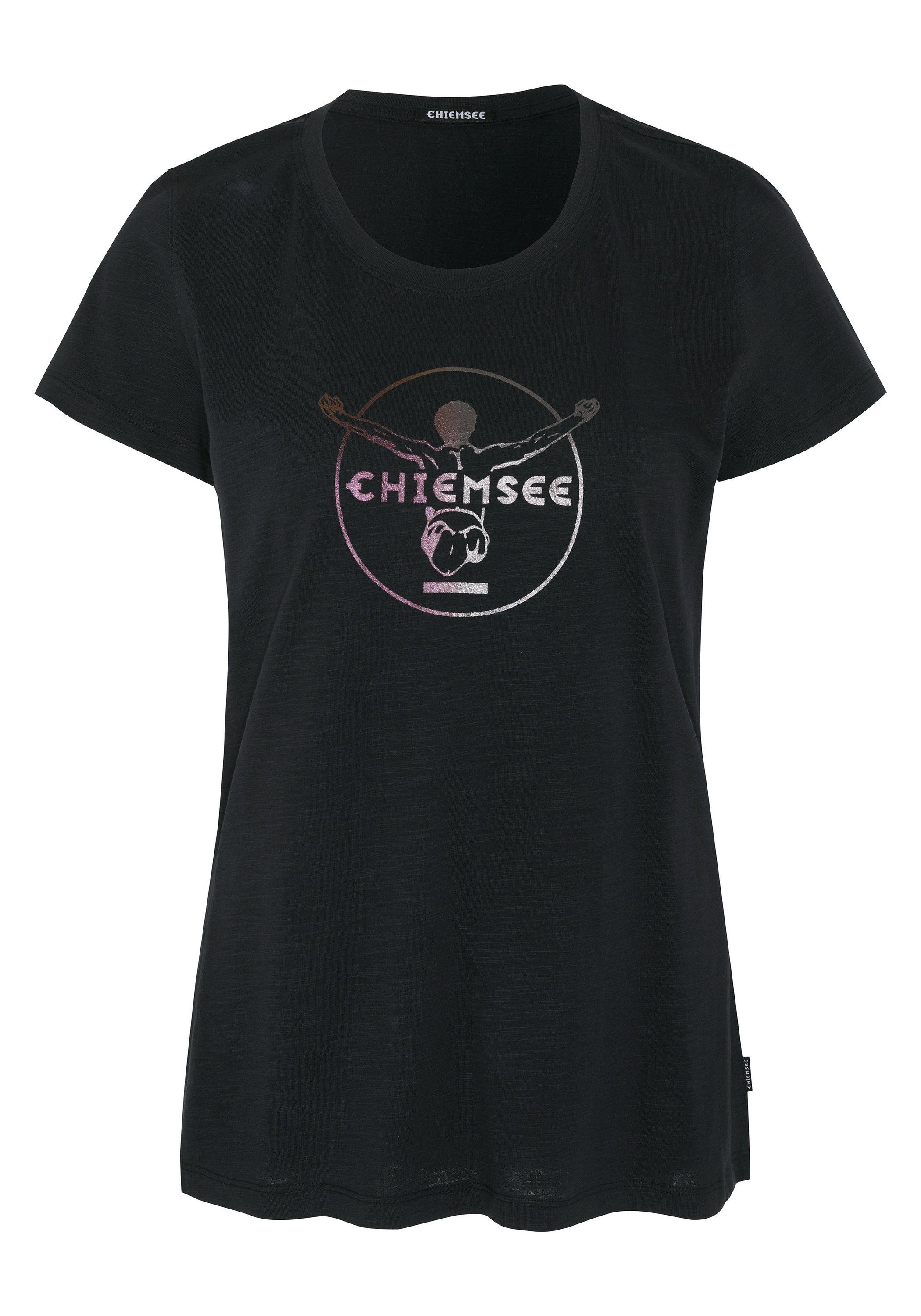 Chiemsee Print-Shirt T-Shirt mit Jumper-Frontprint 1 19-3911 Black Beauty