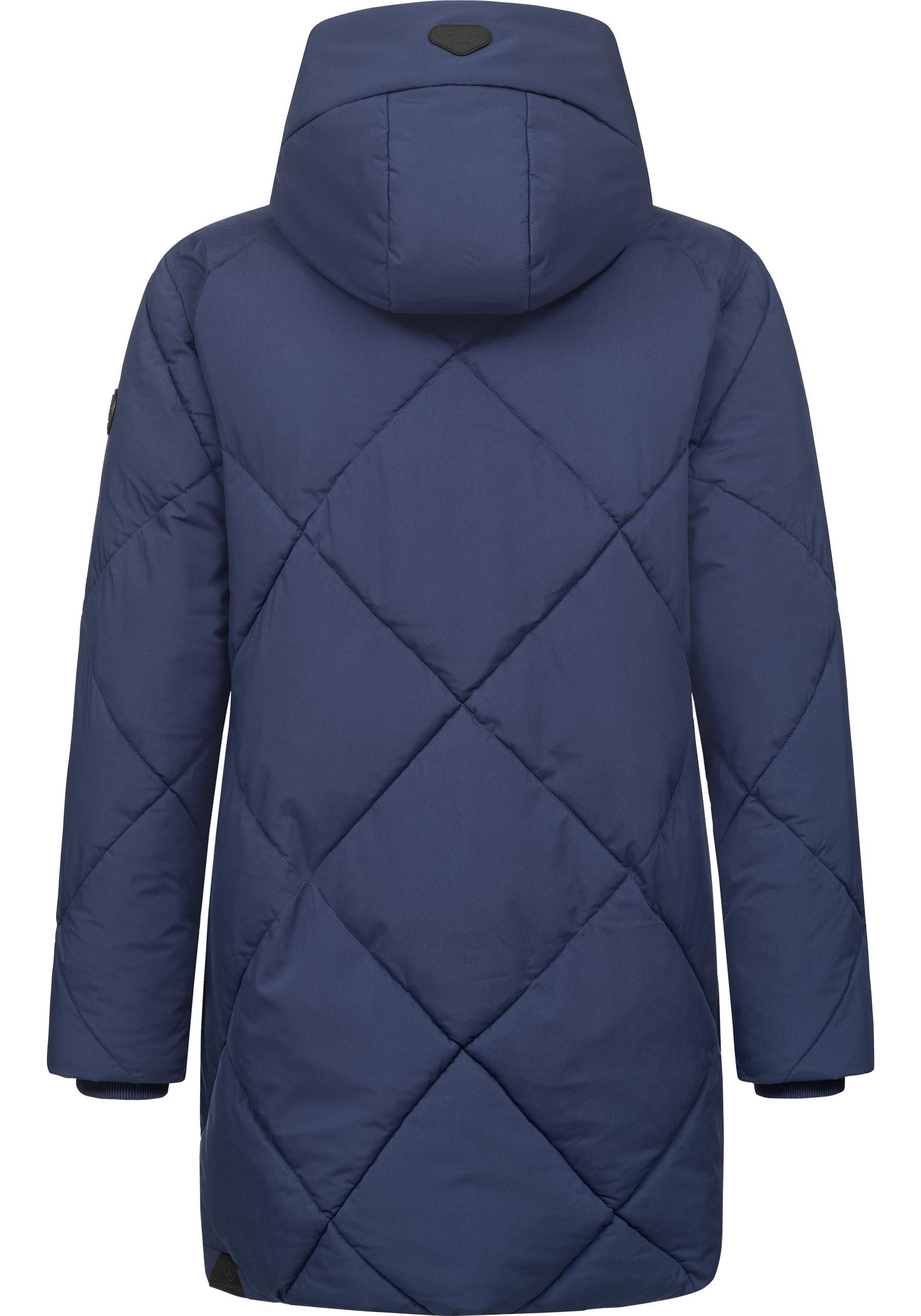 Ragwear Steppmantel Diamanta Wasserdichter Damen Kurzmantel mit Kapuze