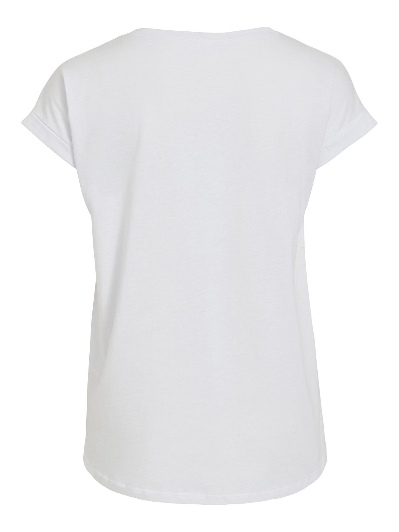VIDREAMERS T-Shirt Fledermausärmel Kurzarm in Weiß Basic T-Shirt Vila 6118