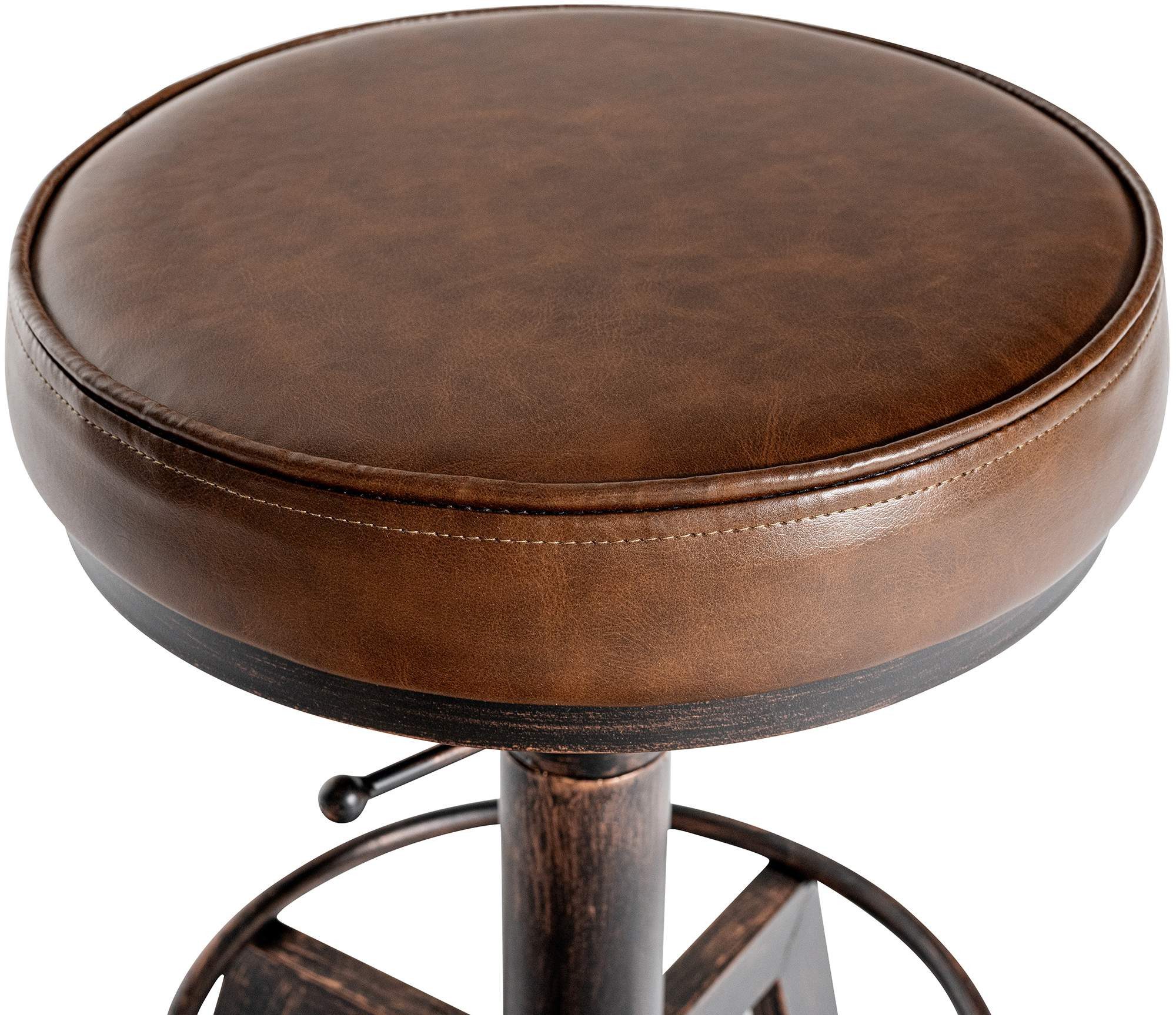 CLP Sitzhocker Destin (1er), im Industrial Design, mit Kunstlederbezug