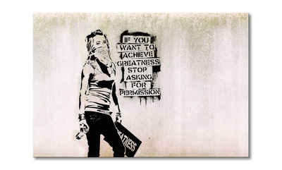 WandbilderXXL Leinwandbild Banksy No7, Streetart (1 St), Wandbild,in 6 Größen erhältlich