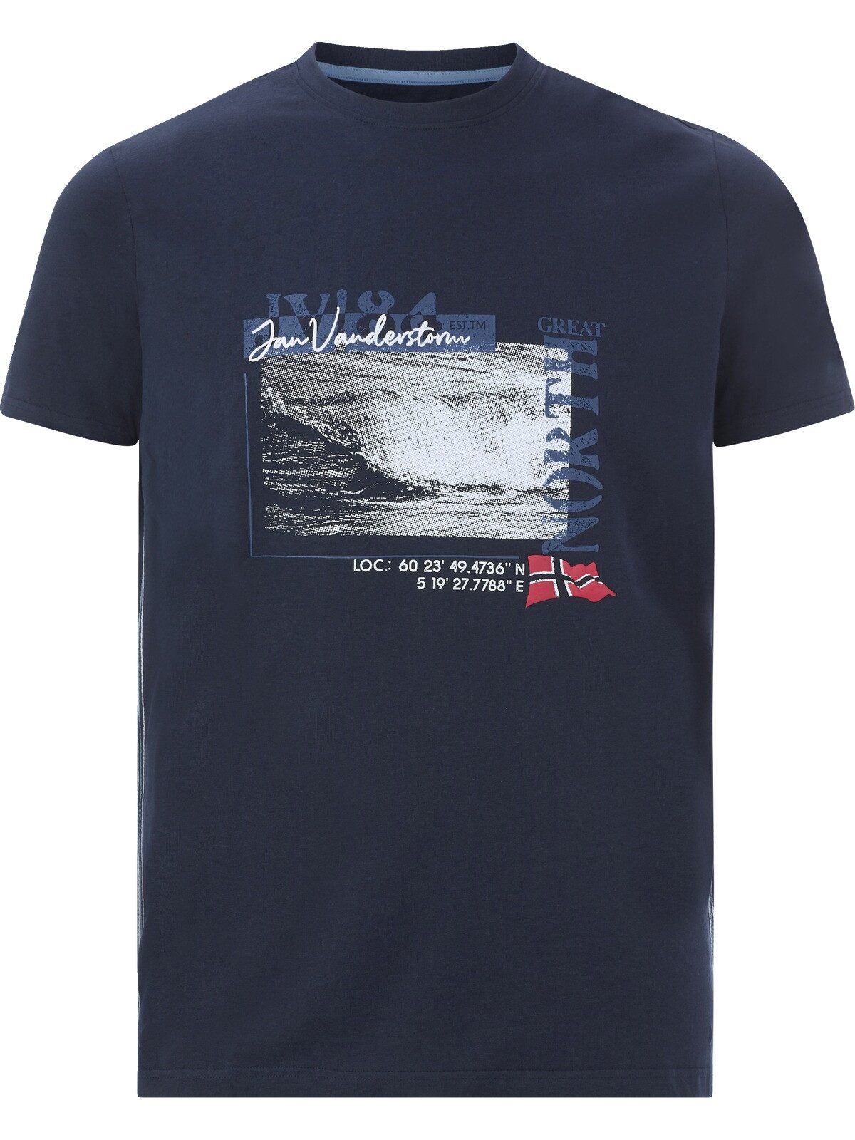 Jan Vanderstorm T-Shirt PITTER mit Ozeanmotiv