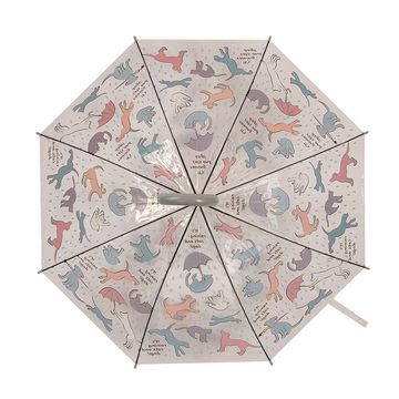 Rivanto Stockregenschirm, Regenschirm "It´s raining cats & dogs" transparent, mit Klick-Öffnung