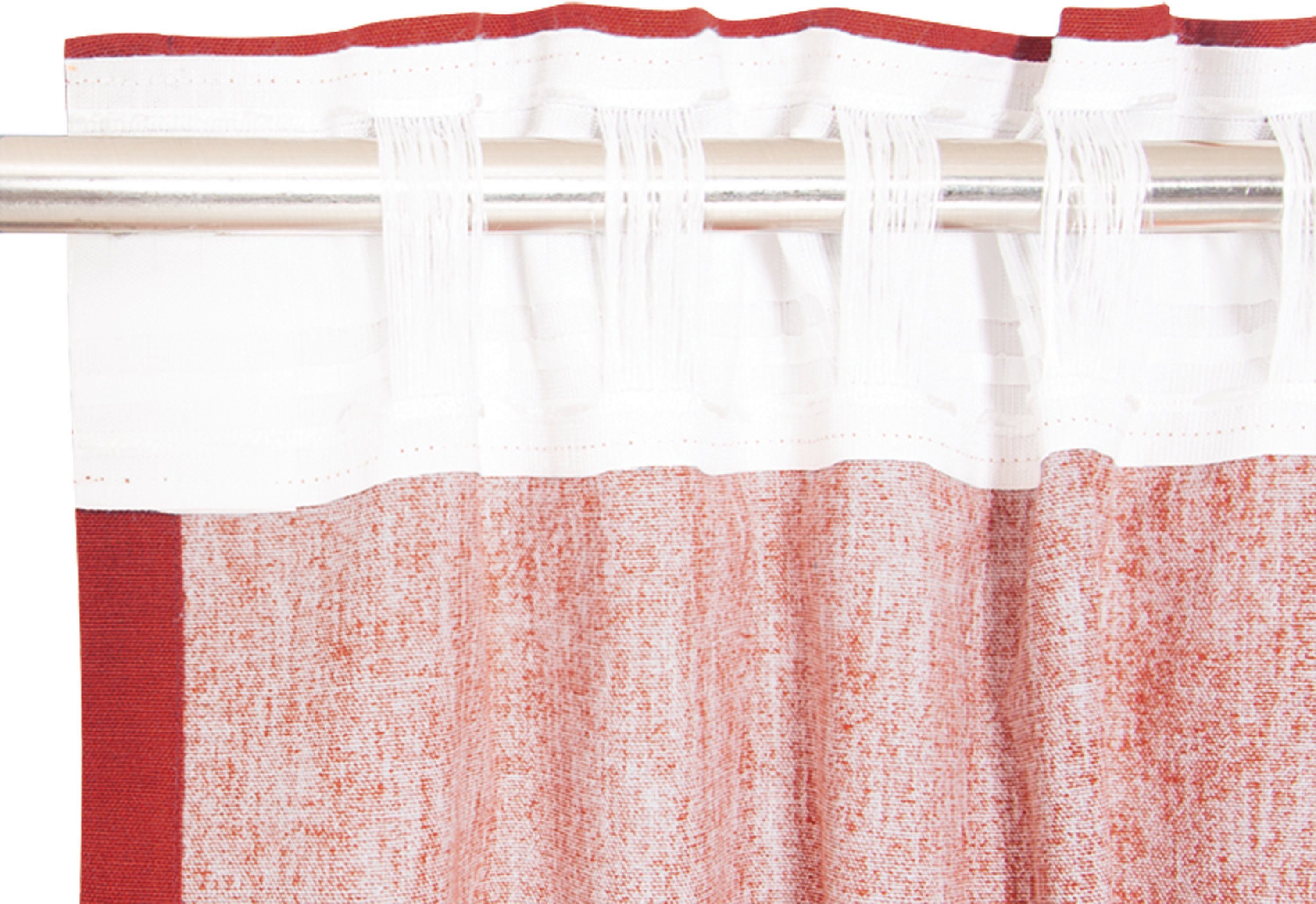 Vorhang Neo, Esprit, rot/rostrot/rost (1 blickdicht, Schlaufen verdeckte Baumwolle, St), nachhaltiger blickdicht aus