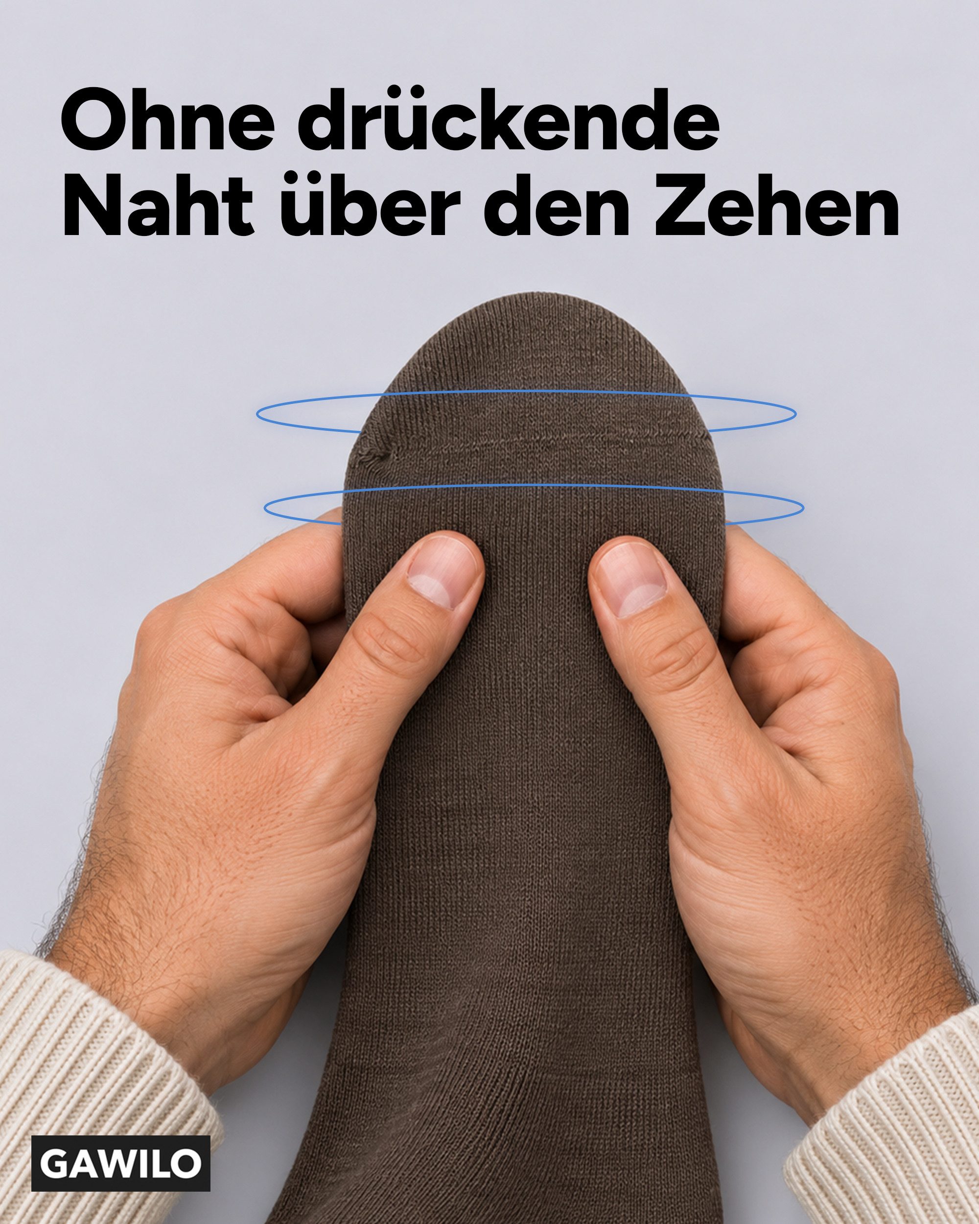 GAWILO Diabetikersocken für Herren, ohne Gummidruck, extra weiter Komfortbund, Business Socke (6 Paar) extra breiter Piquet - Strick am Bund – Bild 3 von 5