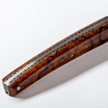 Laguiole Frankreich Taschenmesser Le Liadou Taschenmesser handziseliert mit Eisenholz Griff Braun, (1 St), Handmade, Edelstahlklinge