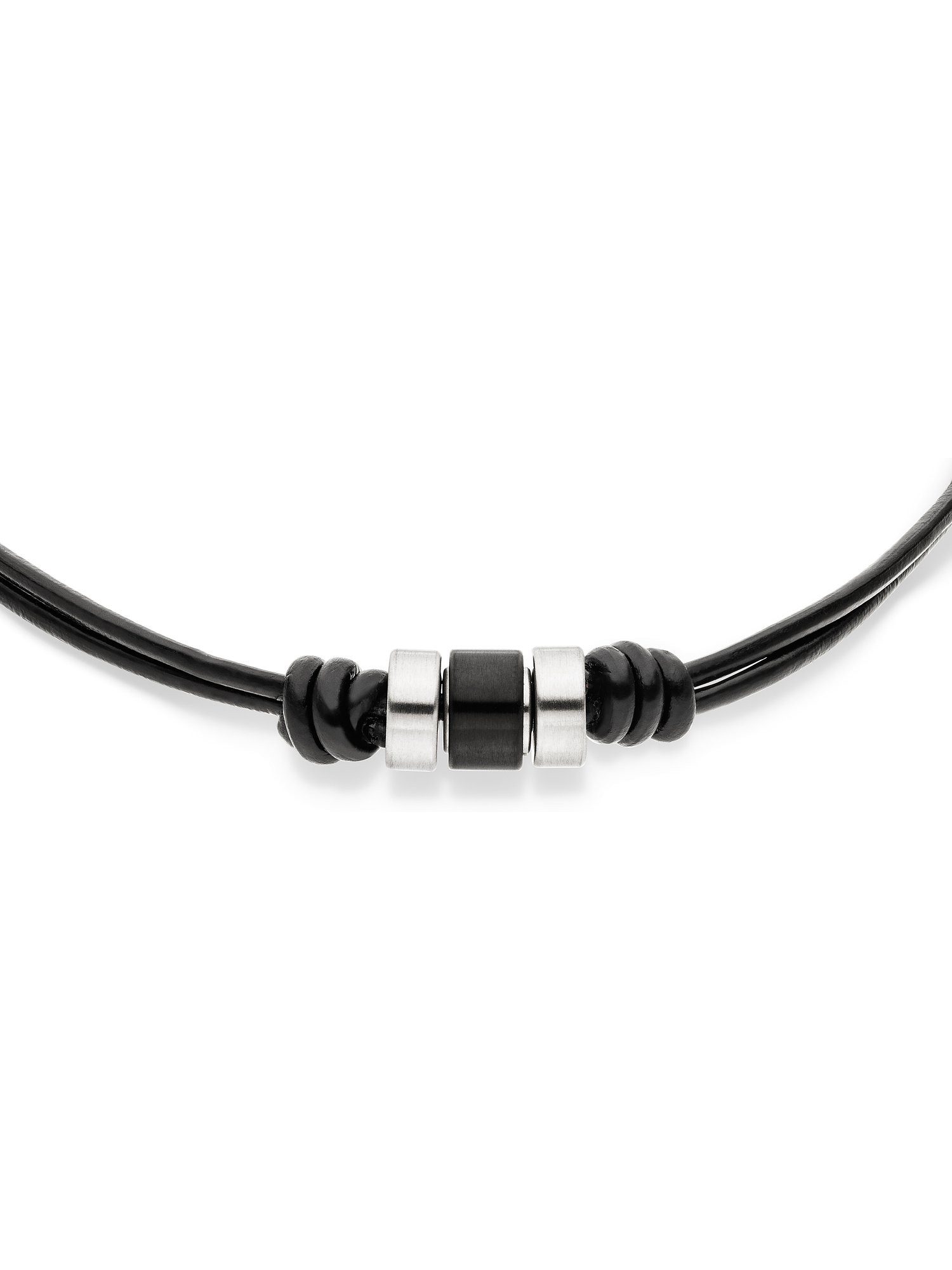 s.Oliver Armband S.Oliver Herren-Armband Edelstahl, Leder