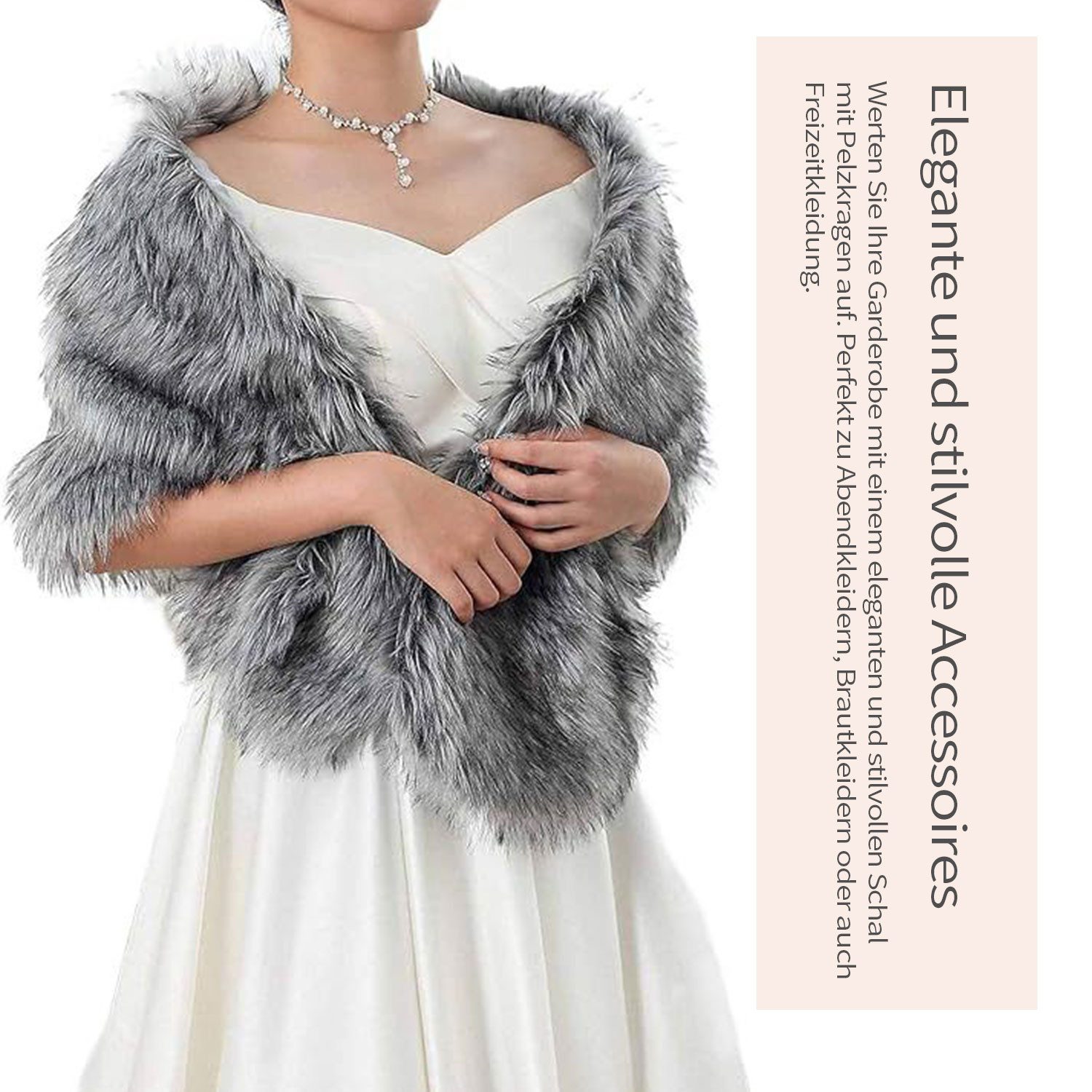 Refttenw Modeschal Hochzeit Bankett Party Kunstpelz Winter Schal für Damen günstig online kaufen