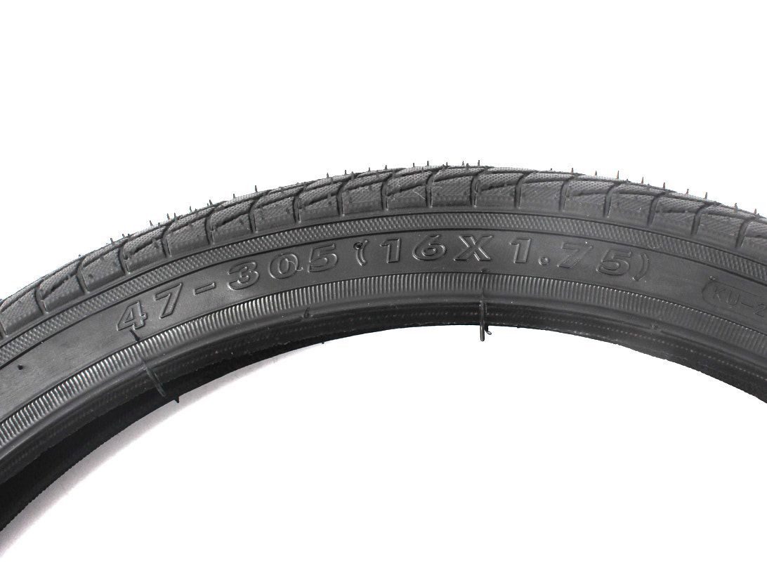 KHEbikes Fahrradreifen KUJO BMX Reifen Set 16 Zoll 1,75 Zoll Drahtreifen Schwarz 2er Set, (2-tlg)