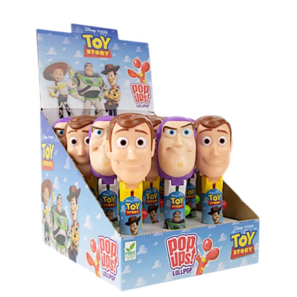 Candy & Bar Süßigkeit Pop Ups Toy Story Lutscher Erdbeere 12 × 10 g Lolipop