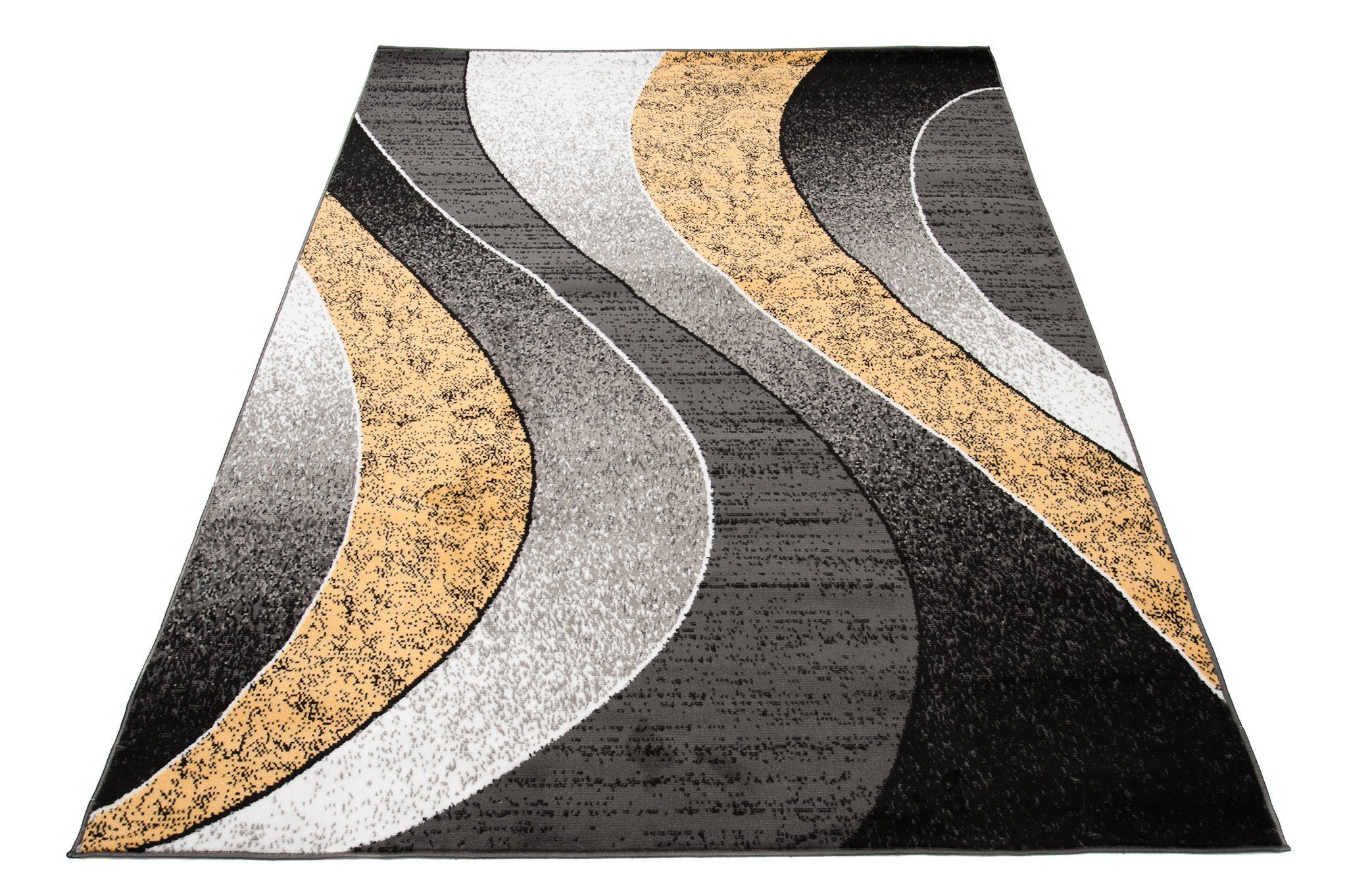 Mazovia Designteppich Modern Teppich Kurzflor Wohnzimmerteppich Robust und pflegeleicht GRAU, 80 x 150 cm, Fußbodenheizung,Allergiker geeignet,Farbecht,Pflegeleicht,Geometrisch