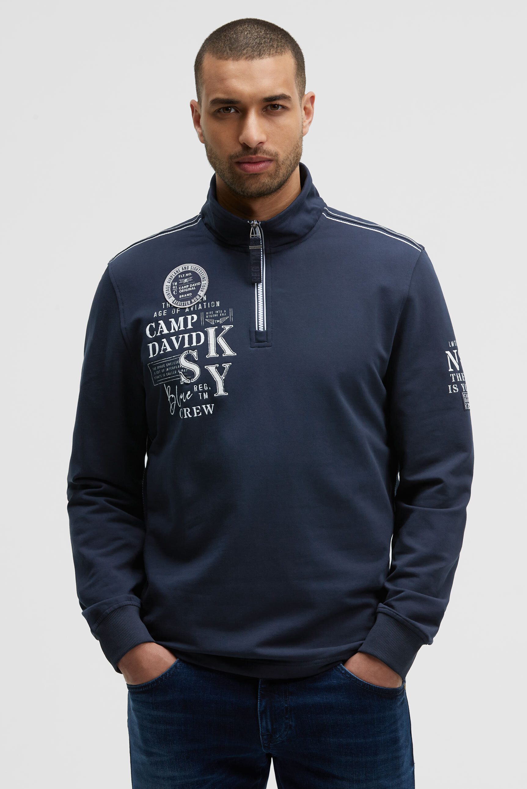 CAMP DAVID Sweater mit Kontrastnähten günstig online kaufen