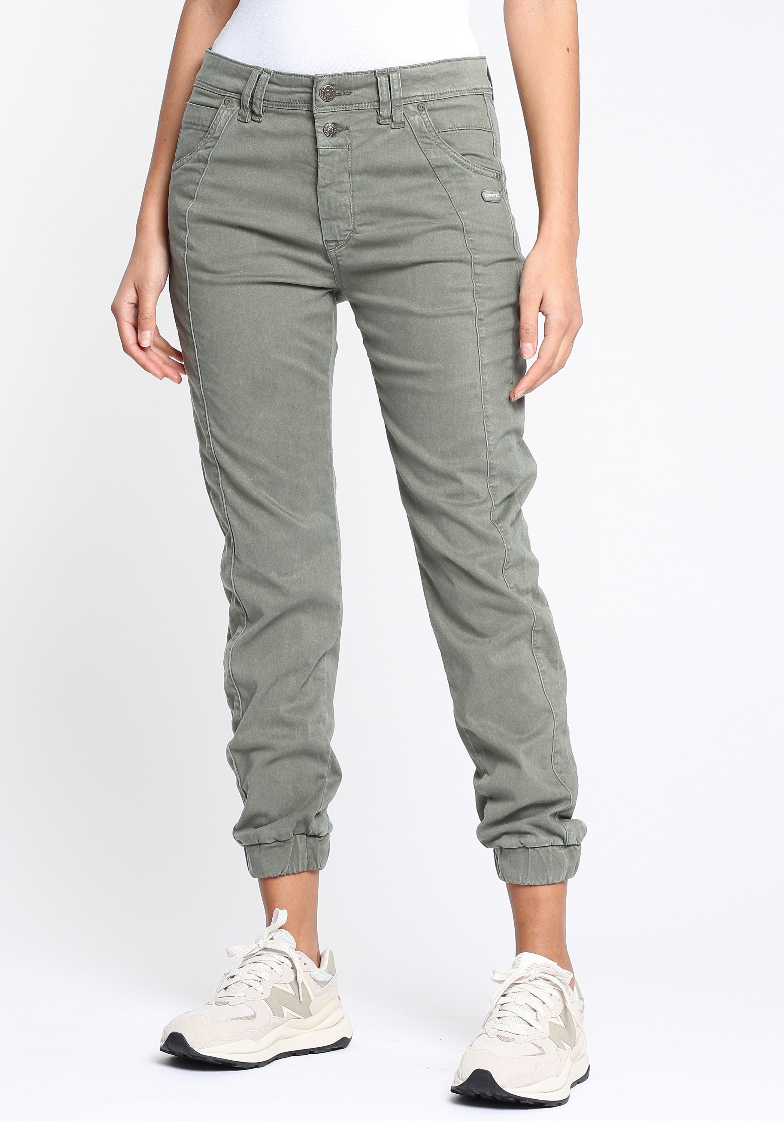 Auslauf GANG Cargohose Old 94RAFFAELA 2-Knopf Verschluss Thyme mit Cargohose Green