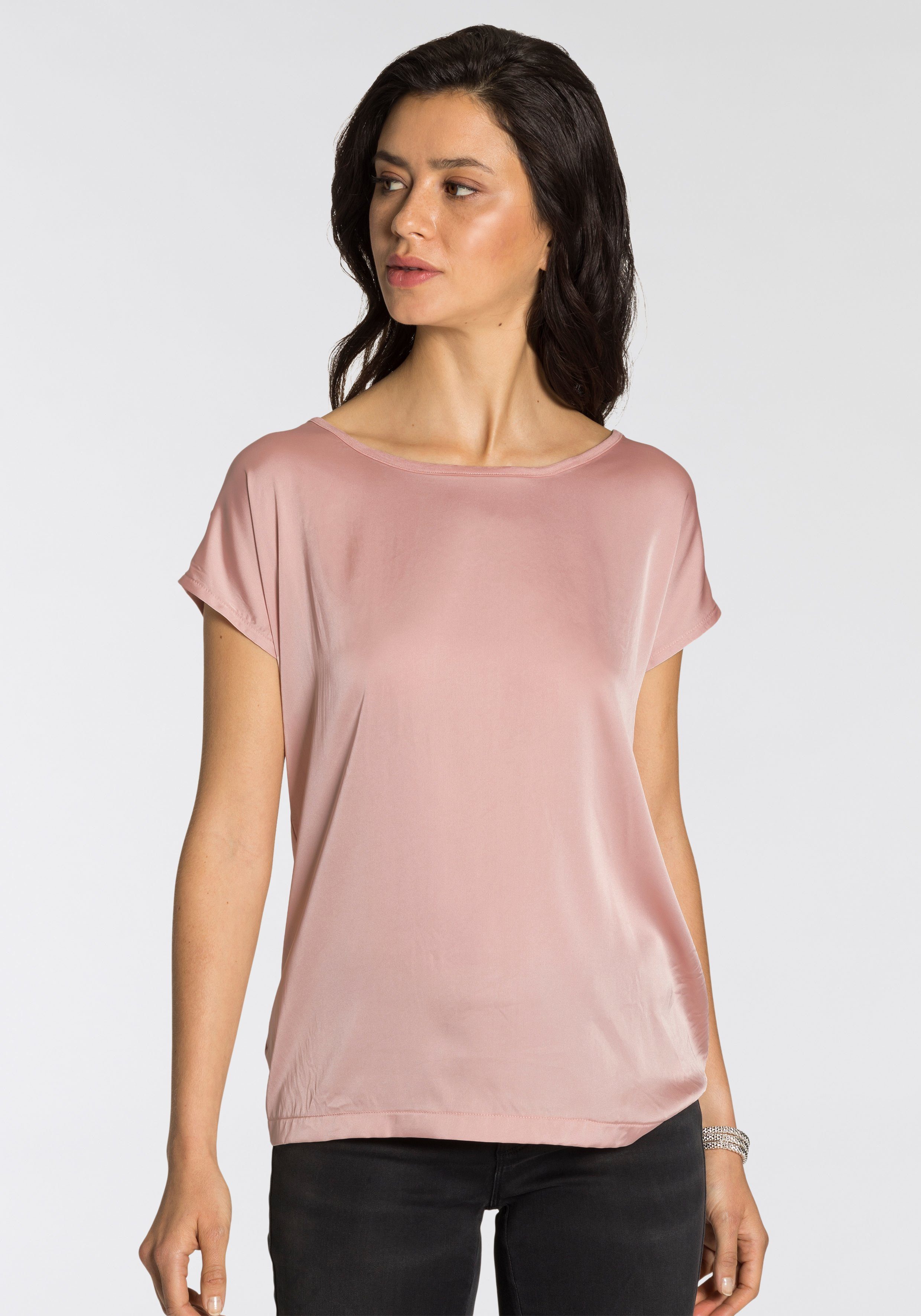 Laura Scott Shirtbluse aus Satin und Jersey günstig online kaufen