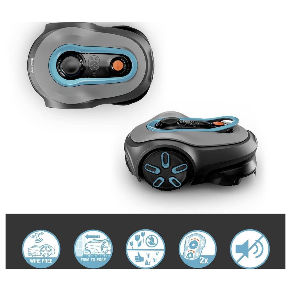 GARDENA Rasenmähroboter smart SILENO free Set, kabellos Mähroboter Geeignet für Fläche max.
