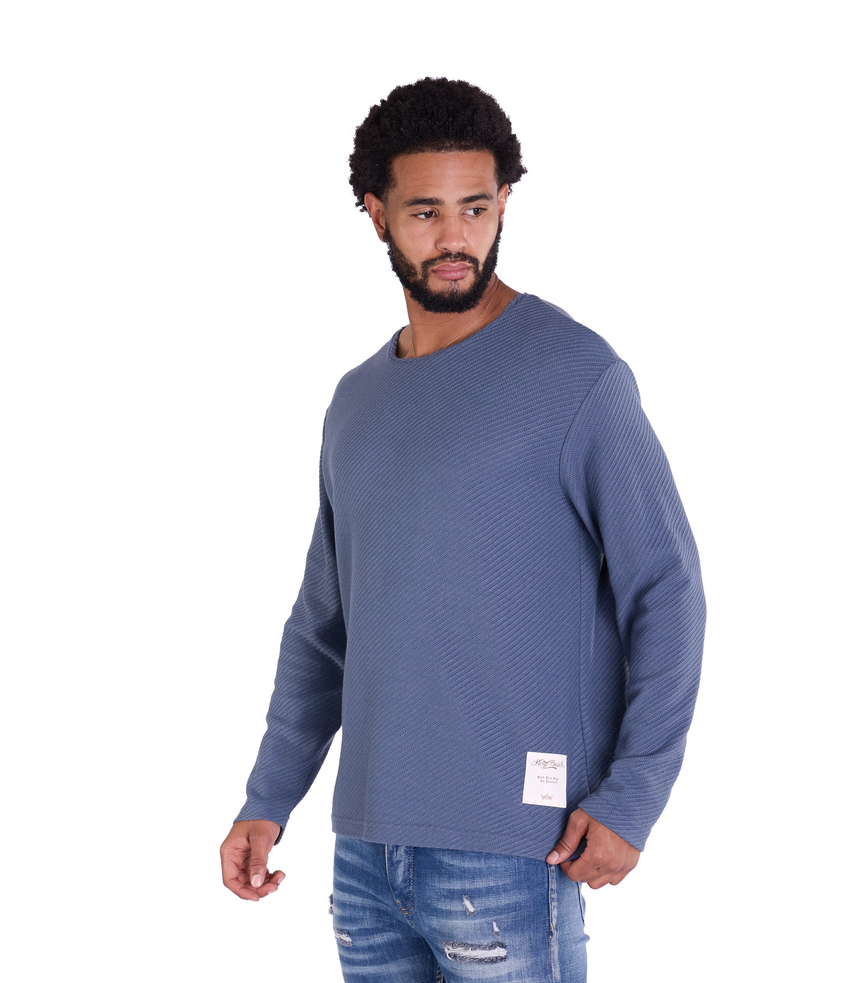 Denim Distriqt Longsleeve mit ausgefallenem Kragen günstig online kaufen