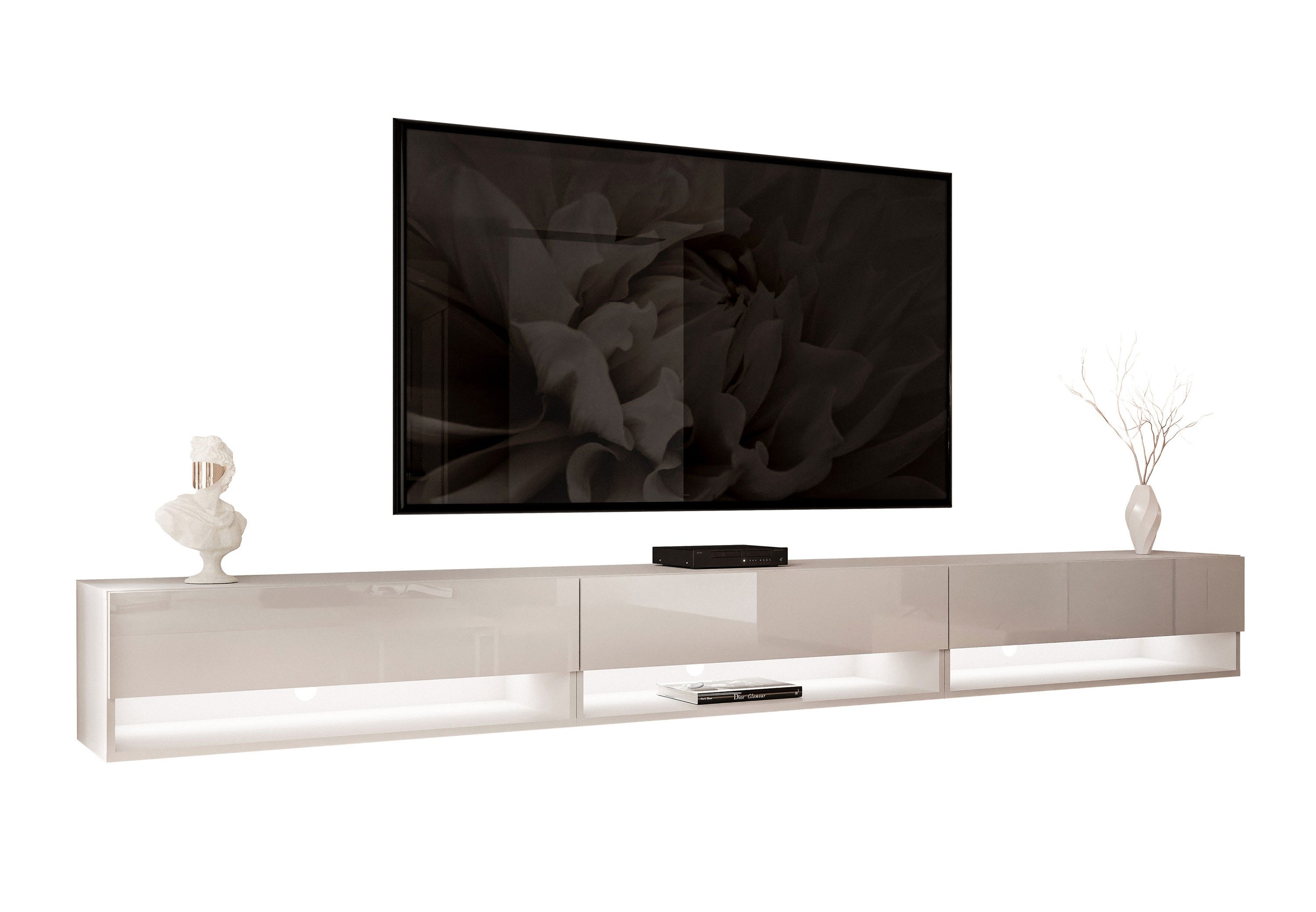 Lookway Lowboard CALANTE 270 cm RTV Hängeschrank mit LED-Beleuchtung günstig online kaufen