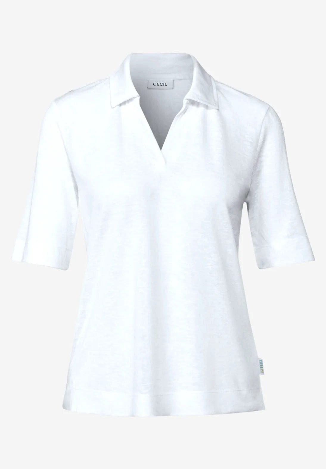 CECIL Poloshirt Poloshirt in Leinen-Optik (1-tlg)