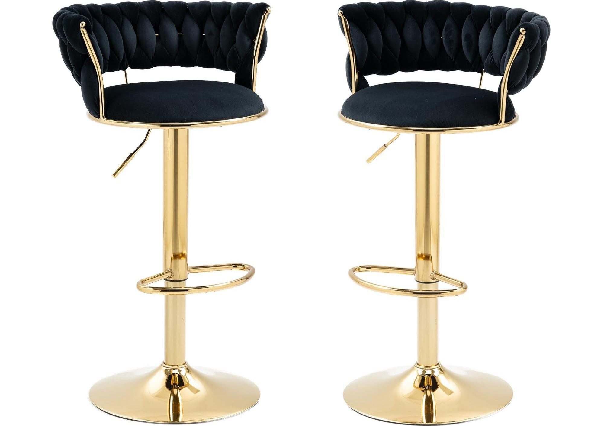 LVHOM Barhocker Set, goldene Stuhlbeine, moderne Samt-Hochstuhl/Barstühle ( günstig online kaufen