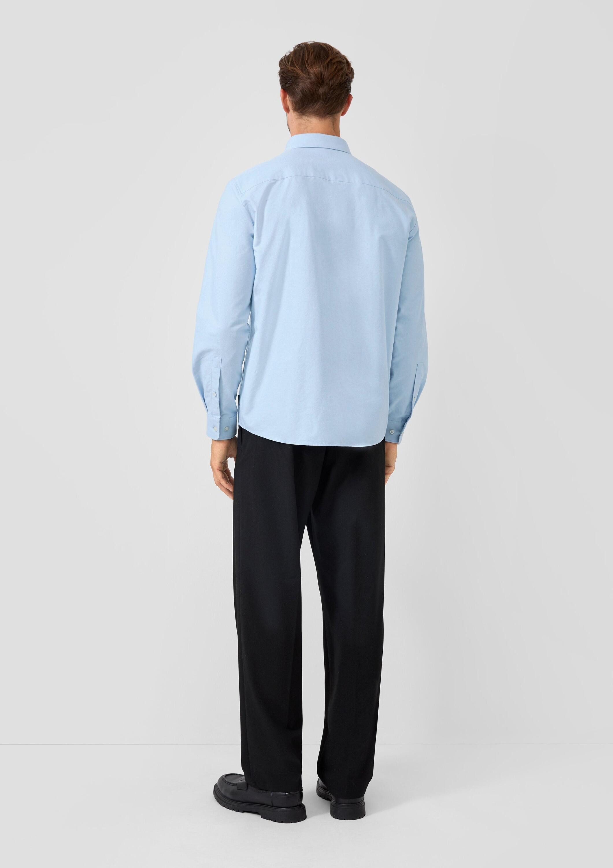 s.Oliver Langarmhemd Hemd Regular Fit: Oxfordhemd mit Button-down-Kragen und Brusttasche