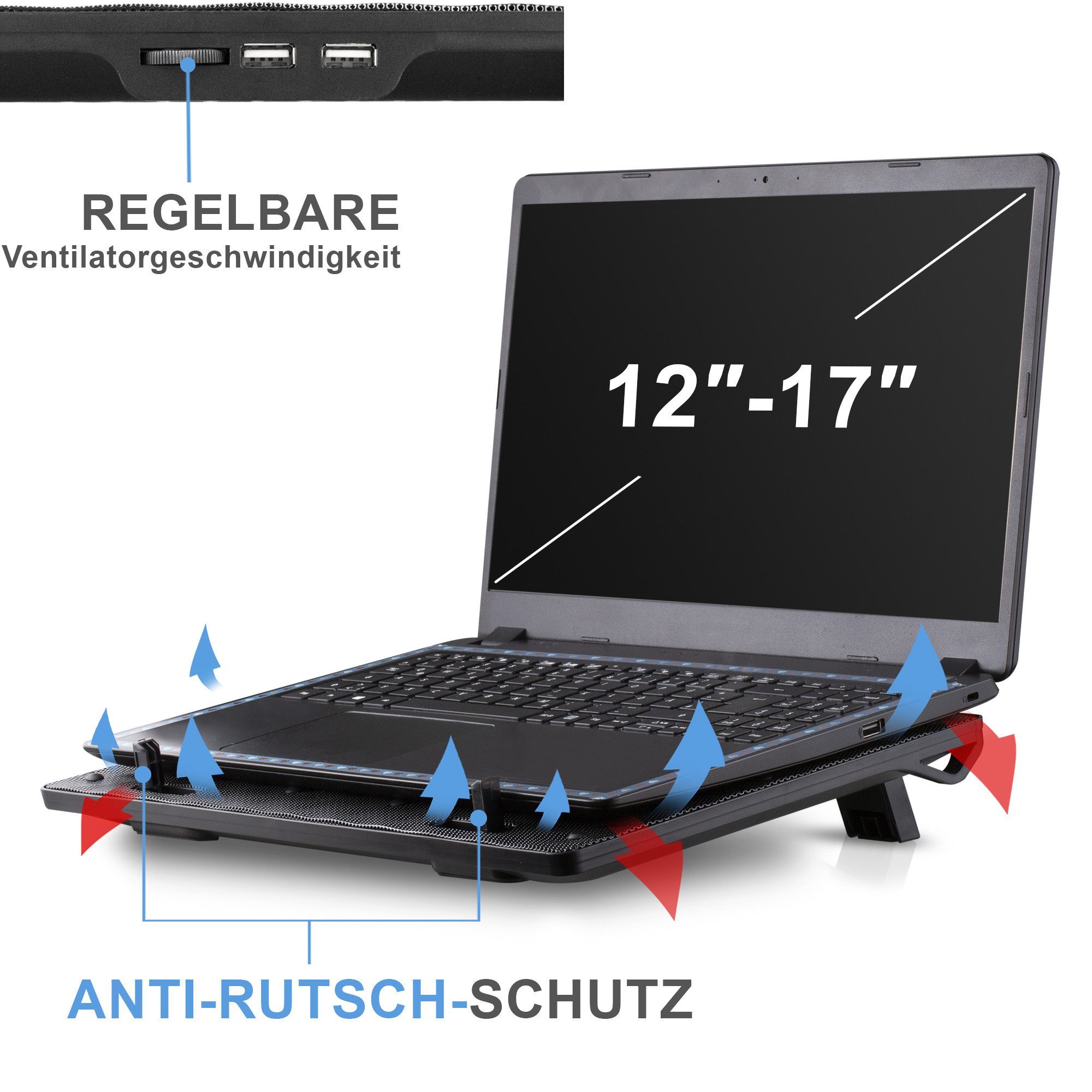 Blumax SK Notebook Laptop Kühler Cooler Kühlpad Ständer 6x Lüfter Kamera-Akku – Bild 2 von 5