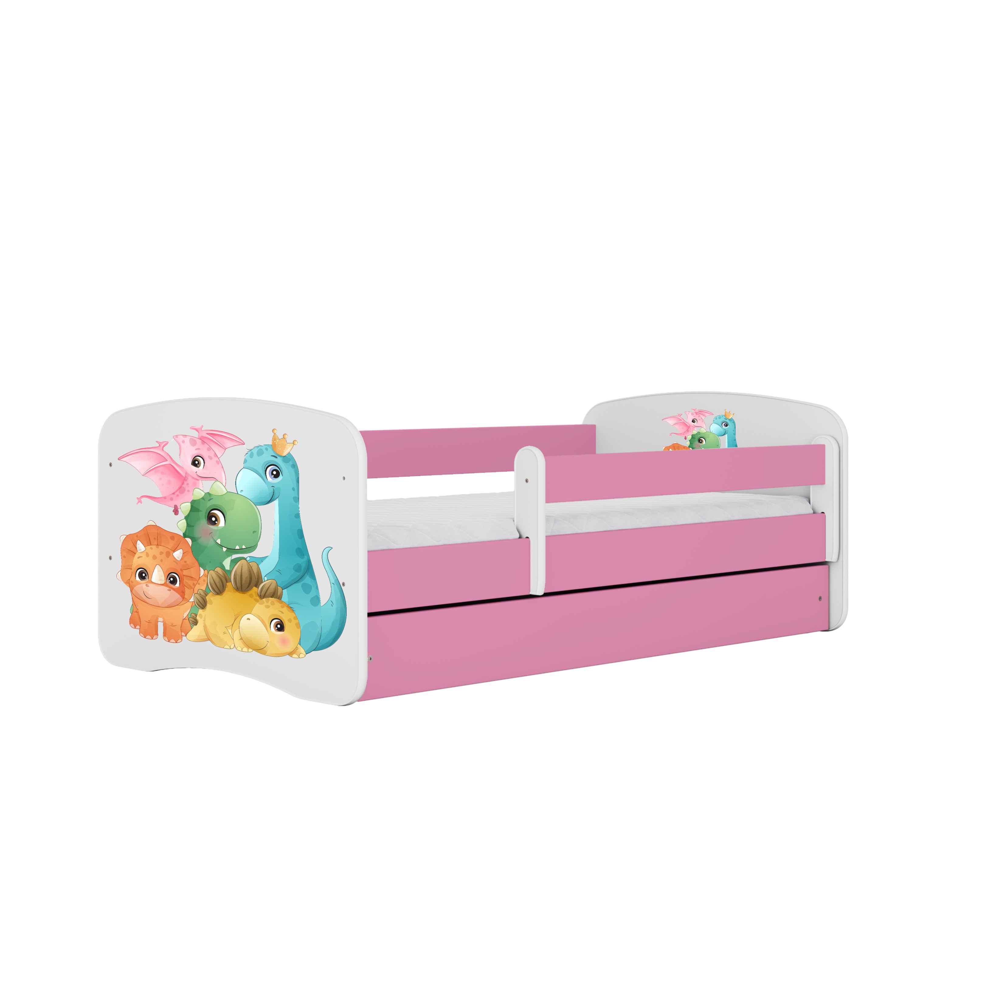 Raumhirsch Furniture Kinderbett 70x140, 80x160, 80x180 cm - Komplettset mit Schublade (Bett für Mädchen, Einzelbett Kinder 2–12, mit Rausfallschutz & Lattenrost), verschiedene Farben & Designs