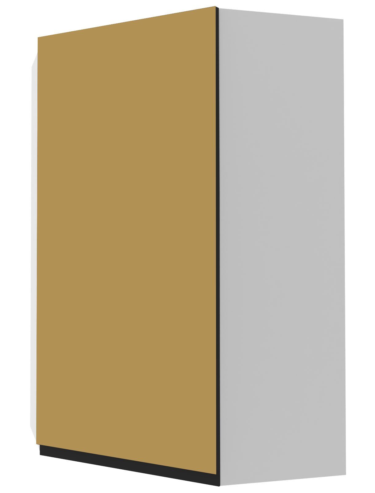 Feldmann-Wohnen Eckhängeschrank Velden 60cm Front-, Korpusfarbe und Ausführung wählbar grifflos 2-türig gold super matt | Hängeschränke