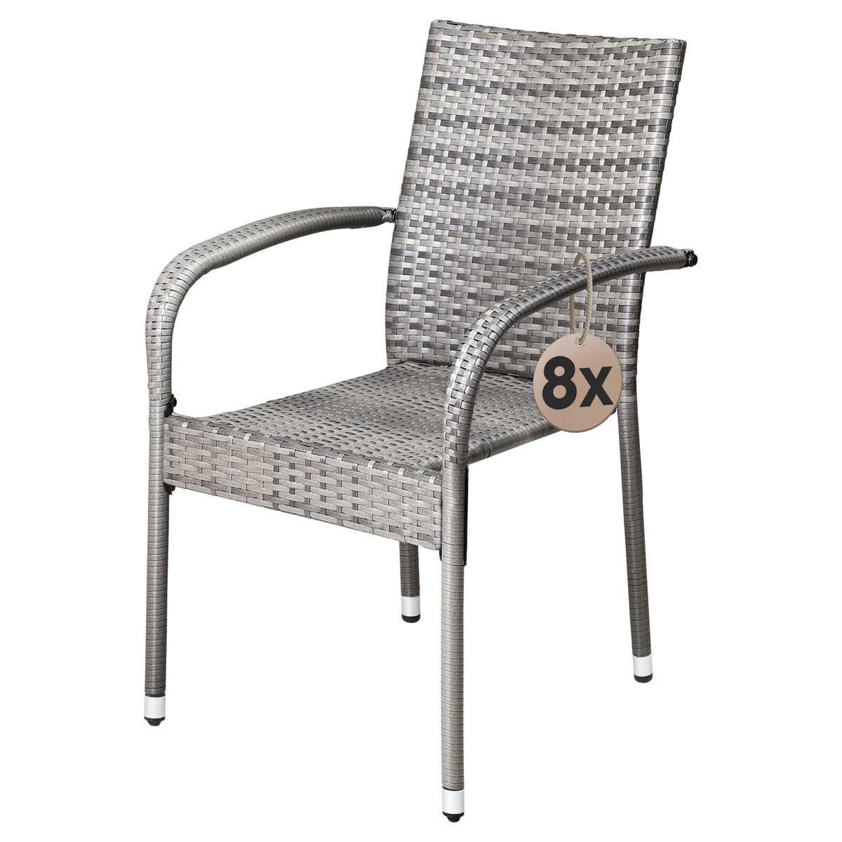 Casaria Gartenstuhl, Stapelbar Wetterfest Polyrattan Outdoor günstig online kaufen