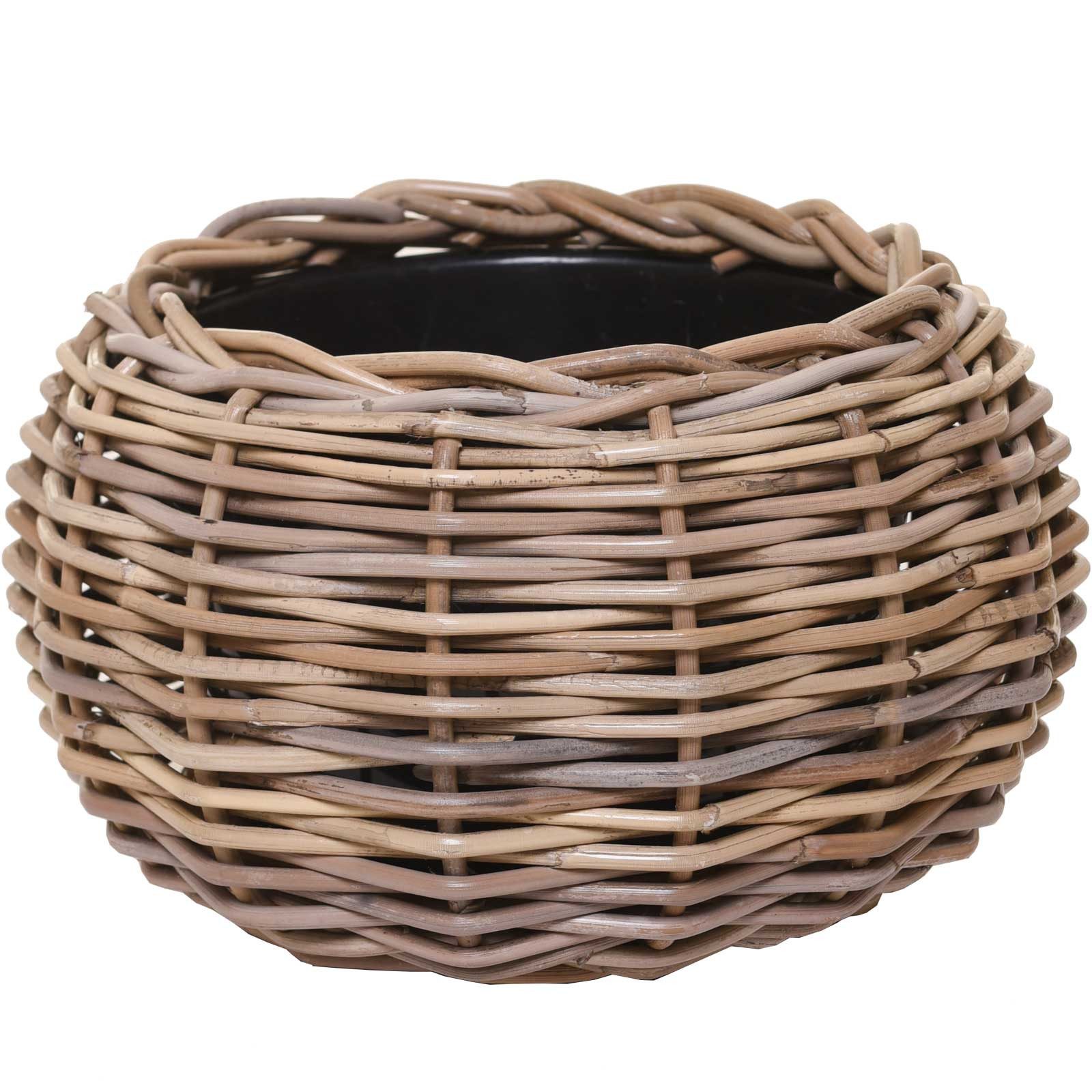 VIVANNO Weidenkorb Rattan PALLA Rund - Natur Geflochten (1 St), 29x19 cm
