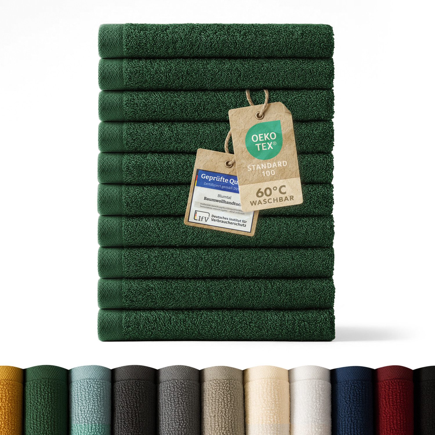 Blumtal Gästehandtücher Premium 30x30cm oder 30x50cm weich und saugstark, Frottee (12-St), 10er, 12er und 24er Set, 100% Baumwolle