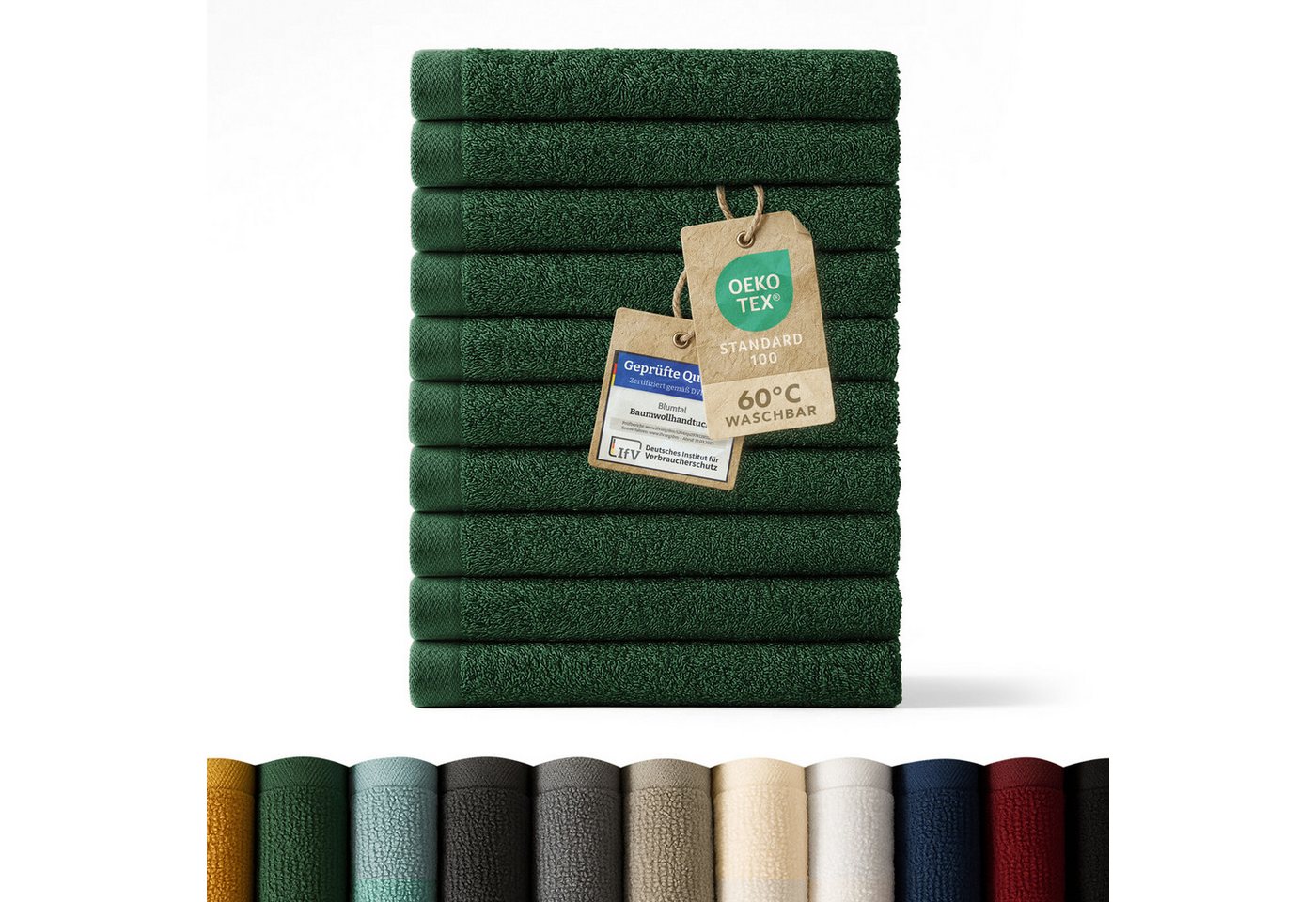 Blumtal Gästehandtücher Premium 30x30cm oder 30x50cm weich und saugstark, Frottee (12-St), 10er (30x50cm), 12er und 24er Set (30x30cm), 100% Baumwolle