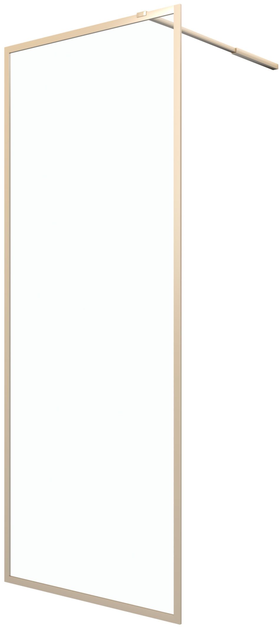 Marwell Walk-in-Dusche Golden Frame, Einscheibensicherheitsglas, mit ausziehbarem Haltearm, Aluminiumrahmen in gebürsteter Optik