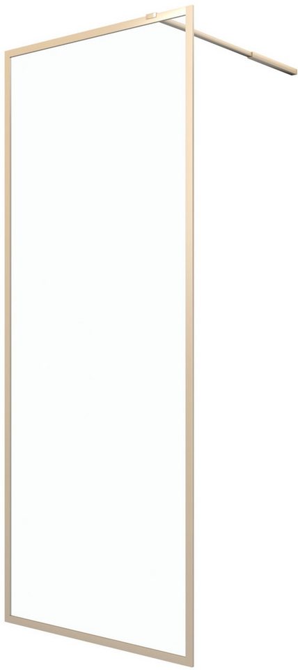 Thumbnail - Marwell Walk-in-Dusche Golden Frame, Einscheibensicherheitsglas, mit ausziehbarem Haltearm, Aluminiumrahmen in gebürstet...