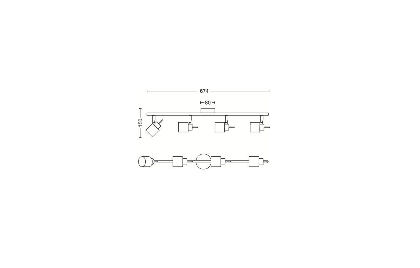 matt Deckenleuchte Philips Spots Deckenleuchte verchromt Meranti GU10 4 Philips /