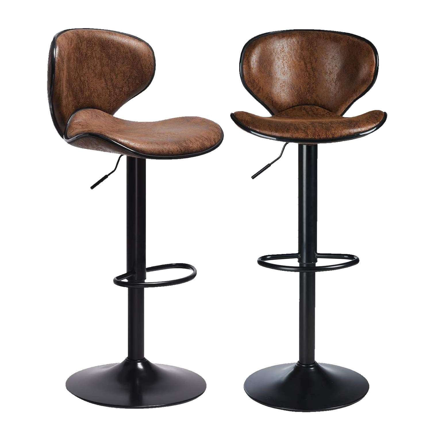Barhocker 2er Set, Barstühle höhenverstellbar Barhocker mit lehne drehbar