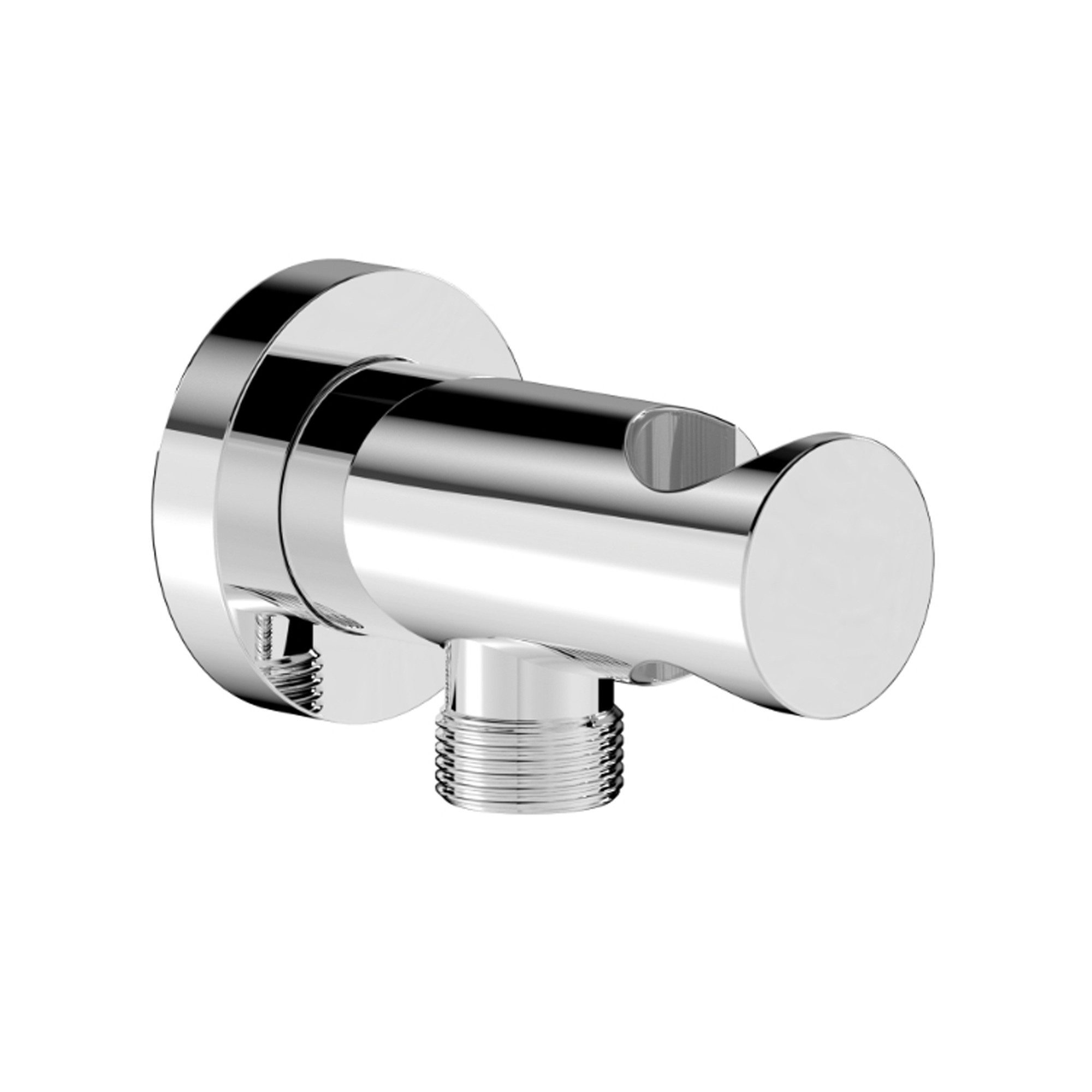 CHRIS BERGEN Wandanschlussbogen Schlauchanschluss mit integrierten Rückflussverhinderer, aus Messing in Chrom und Schwarz matt