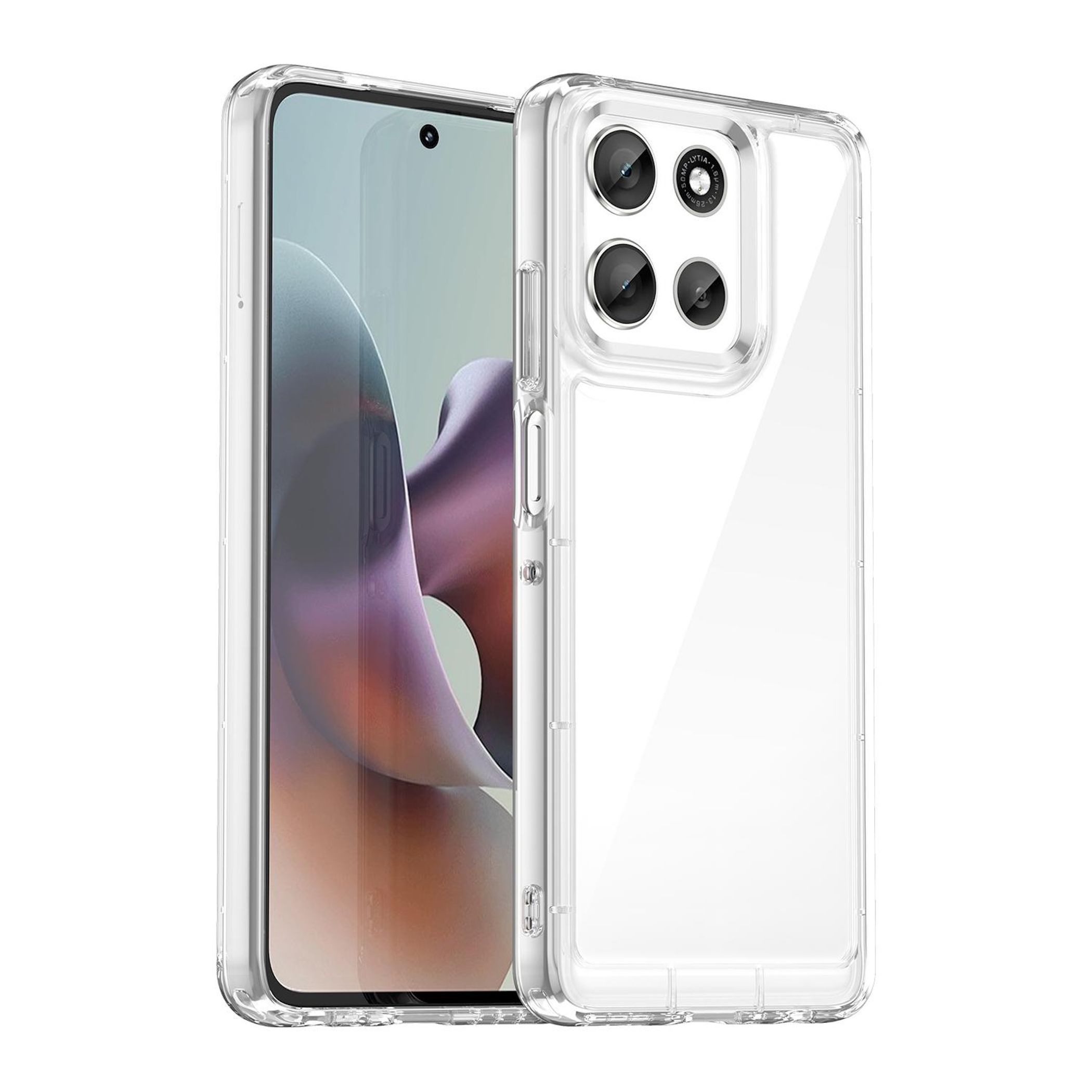 Handyhülle Für Motorola Moto G56 5G Colorful TPU Acryl Schutz Hülle Transparent