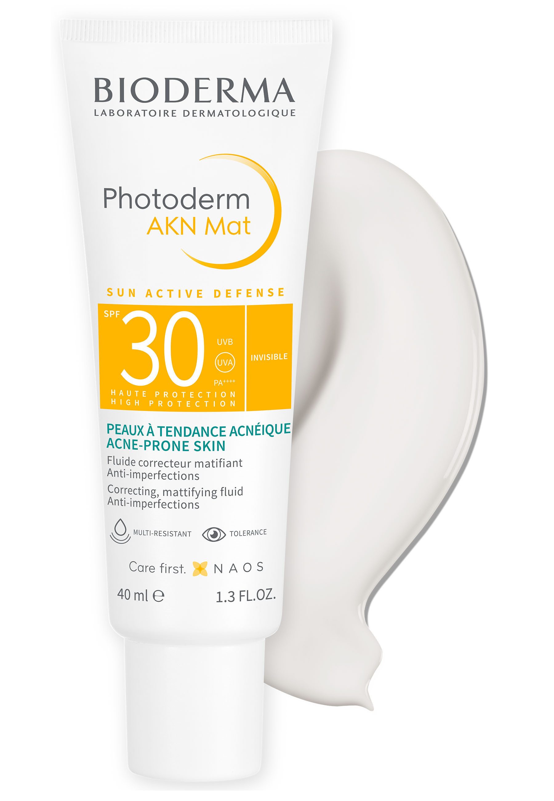 Bioderma Sonnenschutzfluid Photoderm Akn mat LSF 30, tägliche Gesichtspflege bei zu Akne neigender Haut