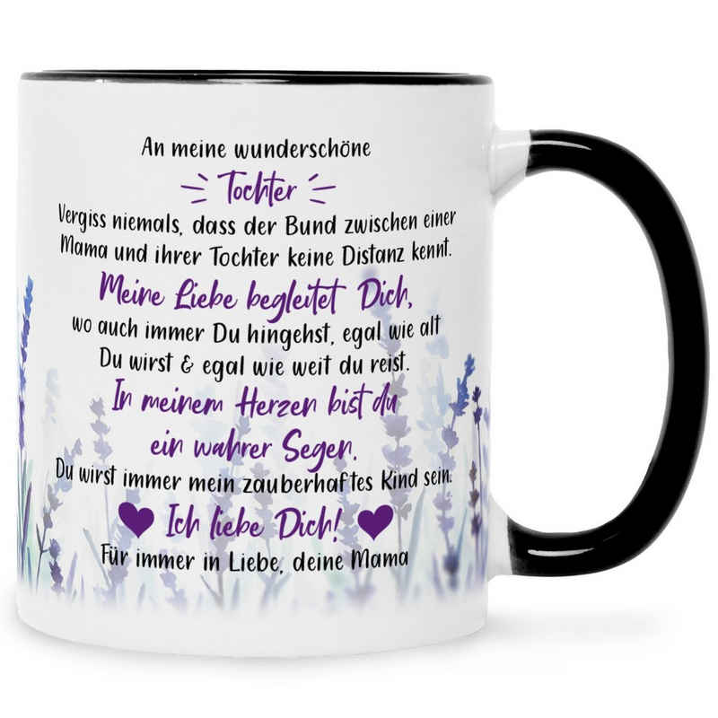GRAVURZEILE Tasse Bedruckte Tasse mit Spruch - von Mama für die Tochter, Herzliche Geschenke von Mama - Geschenk für Töchter zum Geburtstag