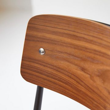 Tikamoon Esszimmerstuhl Mio Stuhl aus Nussbaumholz und Metall, black