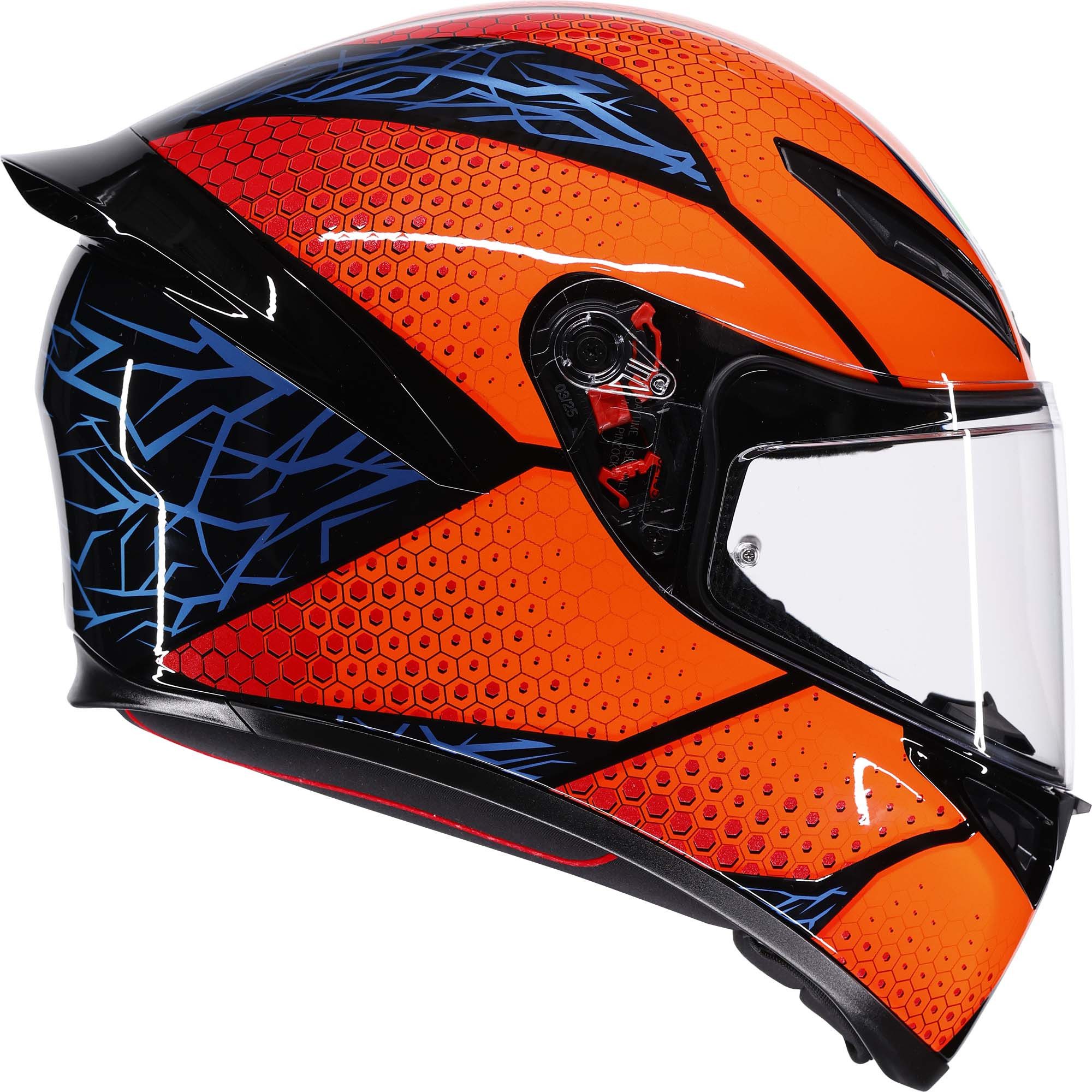 AGV Motorradhelm K1 S Speedarmor Helm, vorbereitet für Kommunikationssystem,geeignet für Brillenträger,v