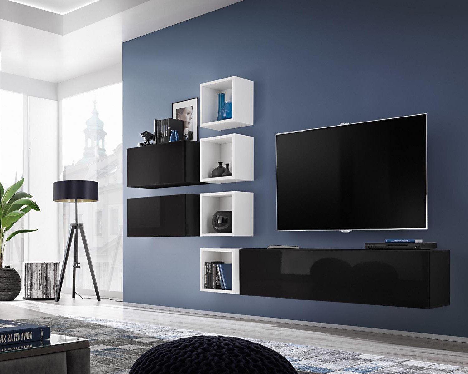 Wohnwand Designer Wohnzimmermöbel Set mit Regal und Schrank