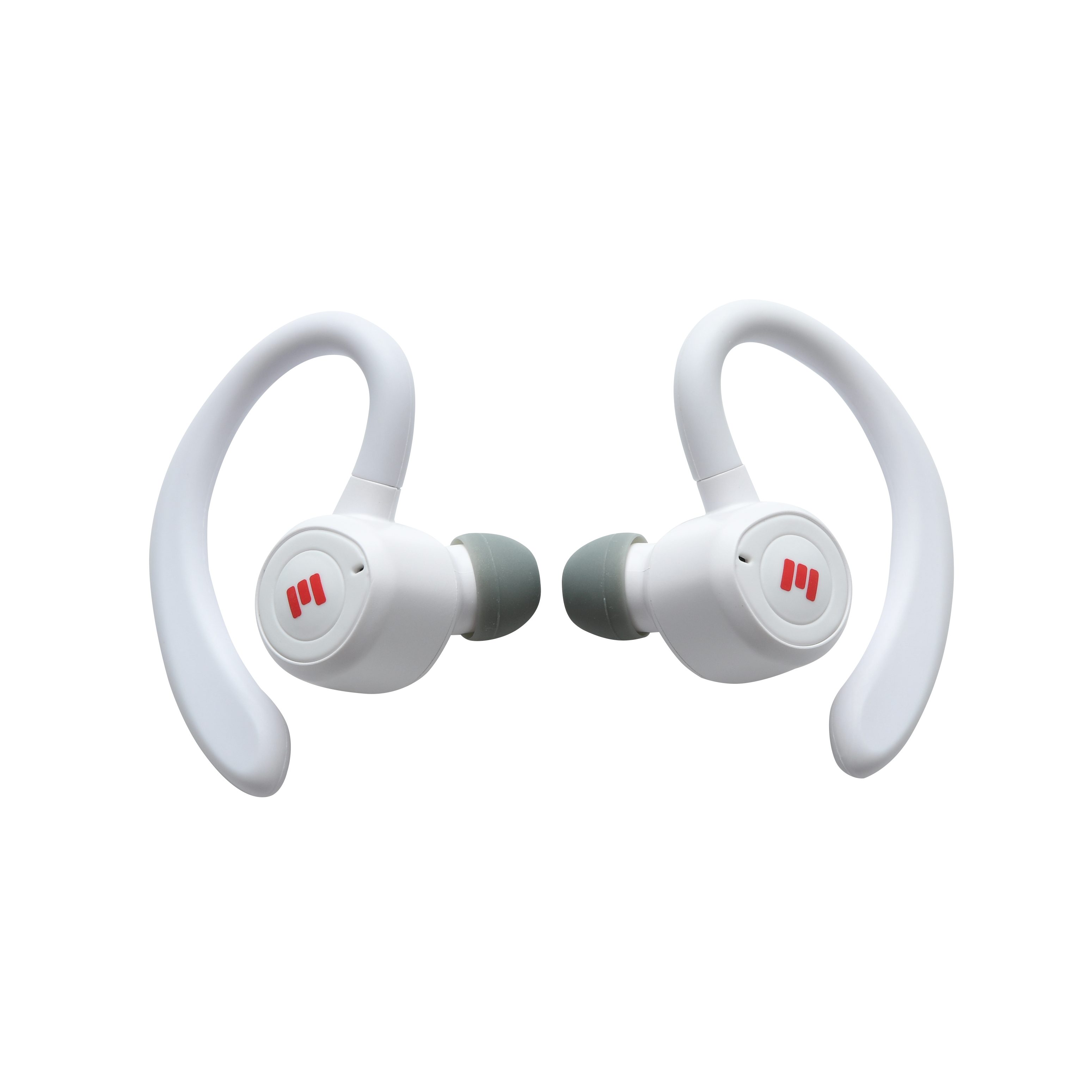 MIIEGO MiiBUDS ACTION II Sport-Kopfhörer (Siri, Google Assistant, Bluetooth, 90 Std. Akkulaufzeit, Eingebaute Powerbank, Qi-fähig, Testsieger) Arctic White