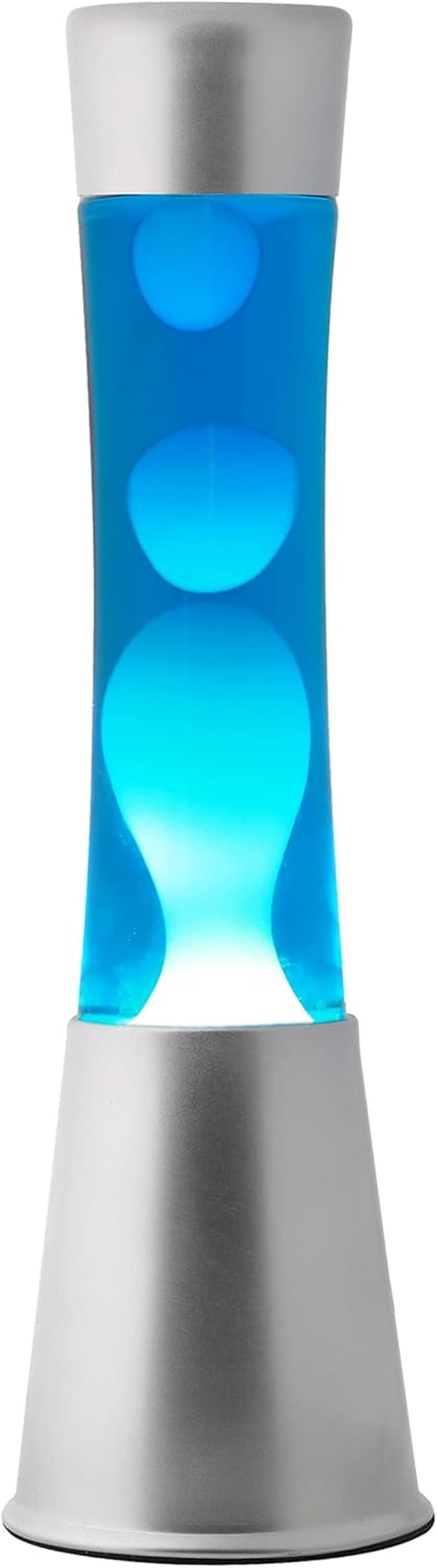 I-TOTAL Lavalampe I-TOTAL® Lavalampe Magie Lavaspektakel Blue Liquid Silver Base